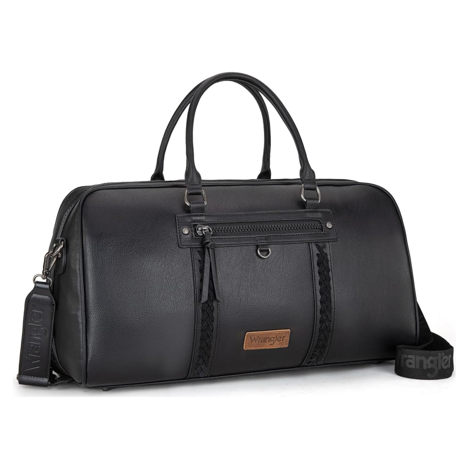 Bolsa de viaje Duffel Wrangler para mujeres - Cuero vegano negro