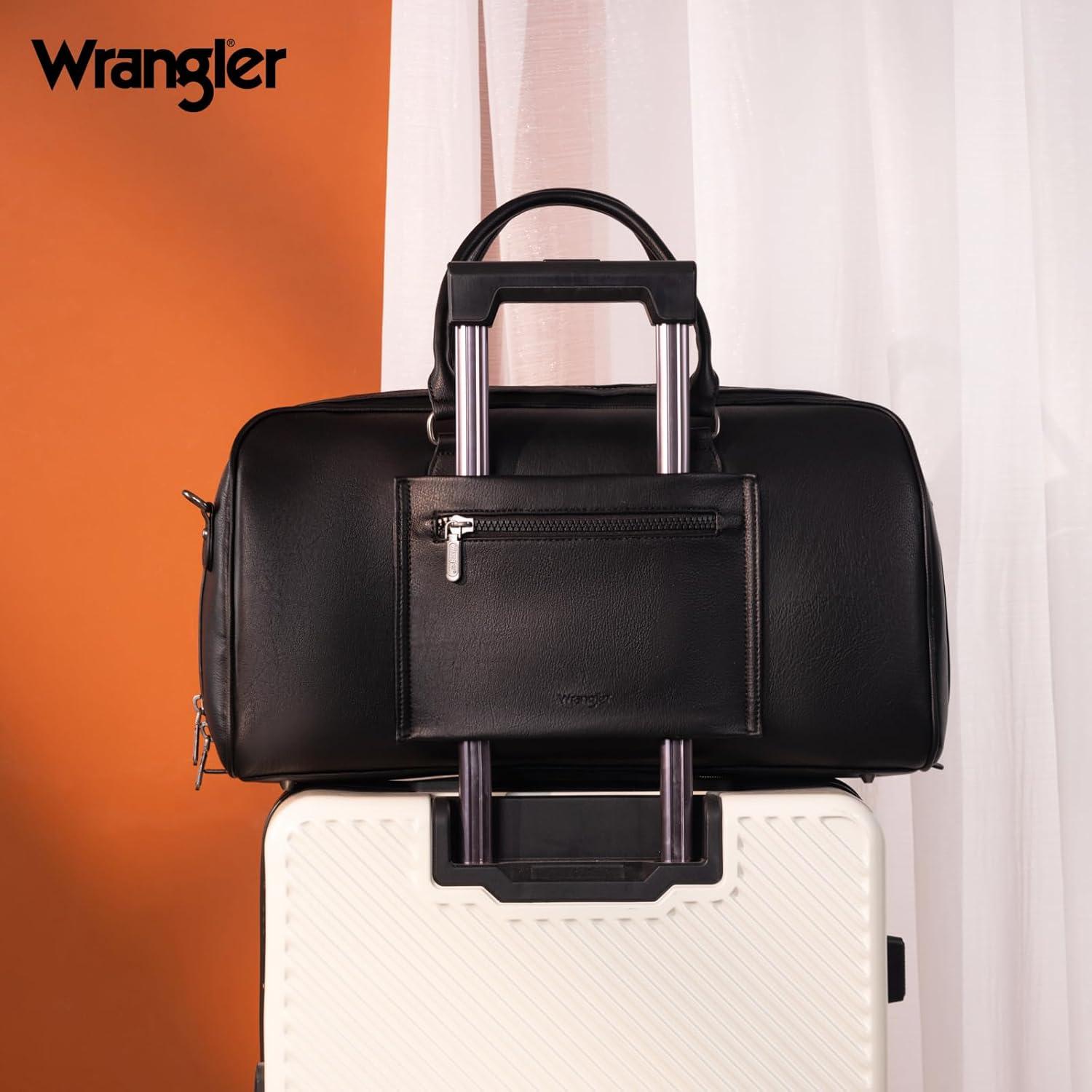 Bolsa de viaje Duffel Wrangler para mujeres - Cuero vegano negro