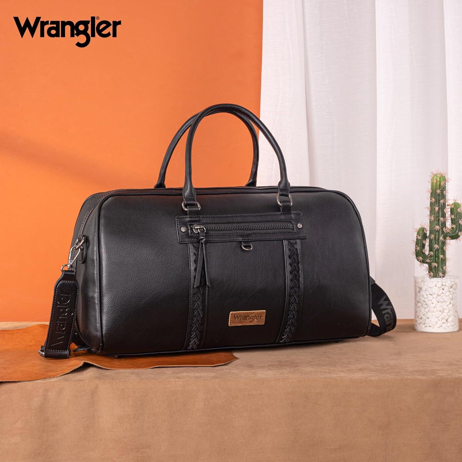 Bolsa de viaje Duffel Wrangler para mujeres - Cuero vegano negro