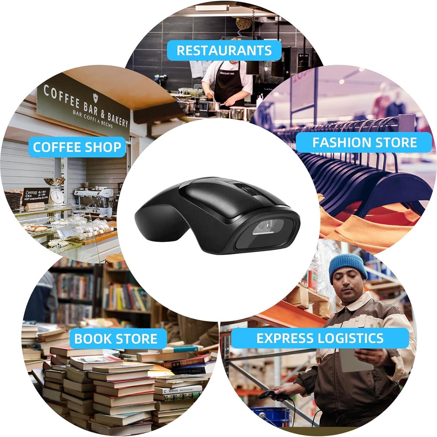 Escáner de Código de Barras Inalámbrico THARO 2 en 1 Negro