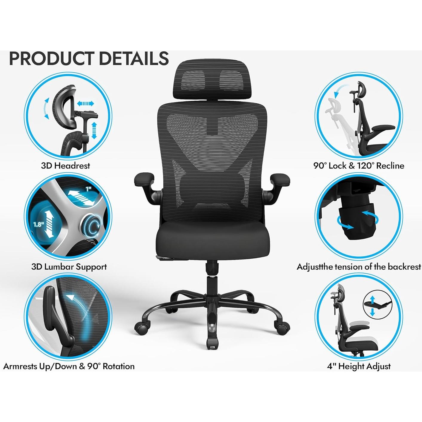 Silla de Oficina Ergonómica Ergalithic X100-1 con Soporte Lumbar