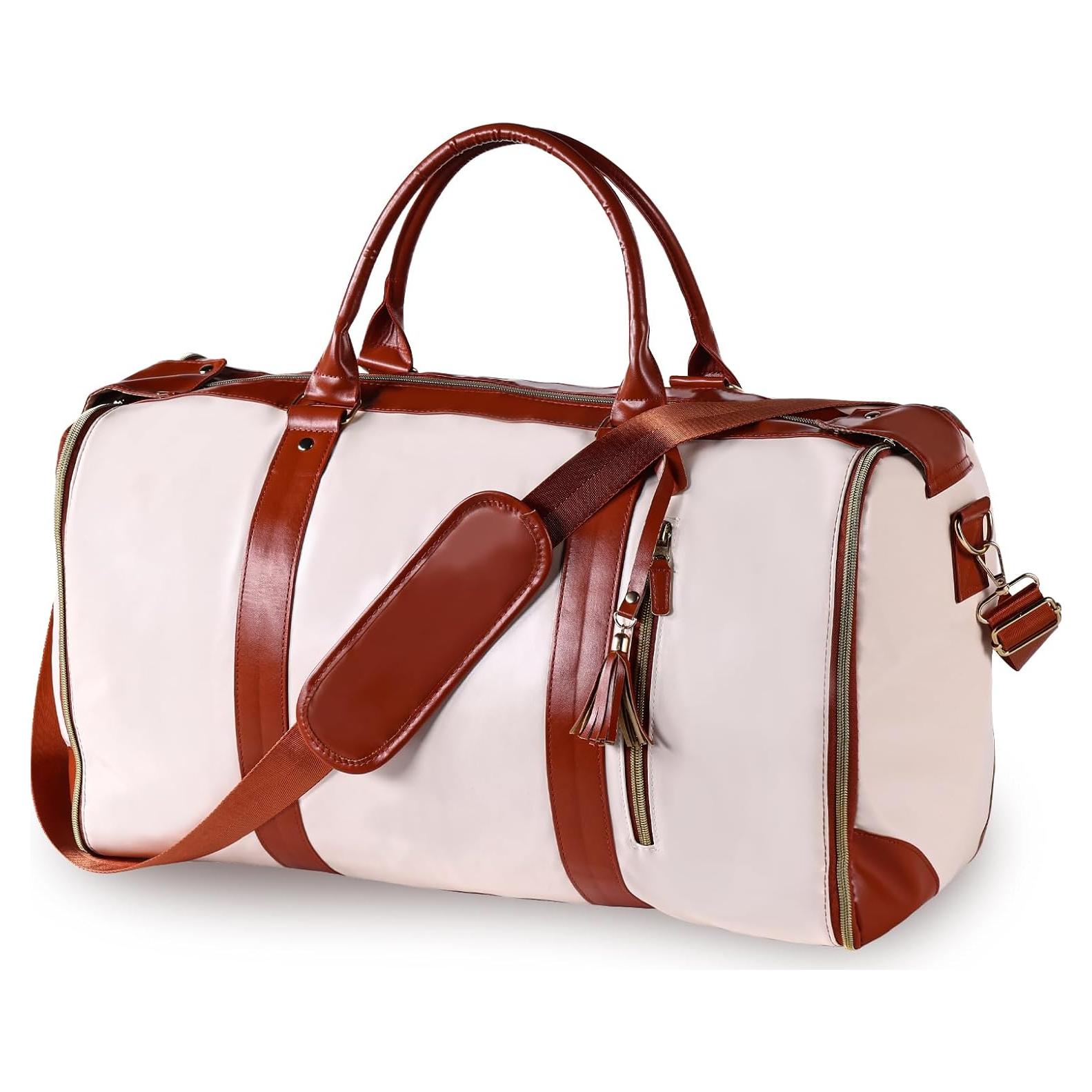 Bolsa de Ropa Duffle ZHOUMADE Beige 2 en 1 para Viajes