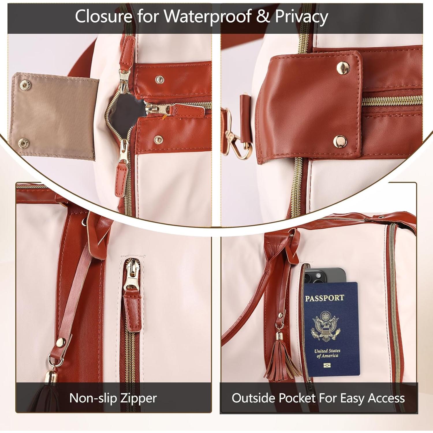 Bolsa de Ropa Duffle ZHOUMADE Beige 2 en 1 para Viajes