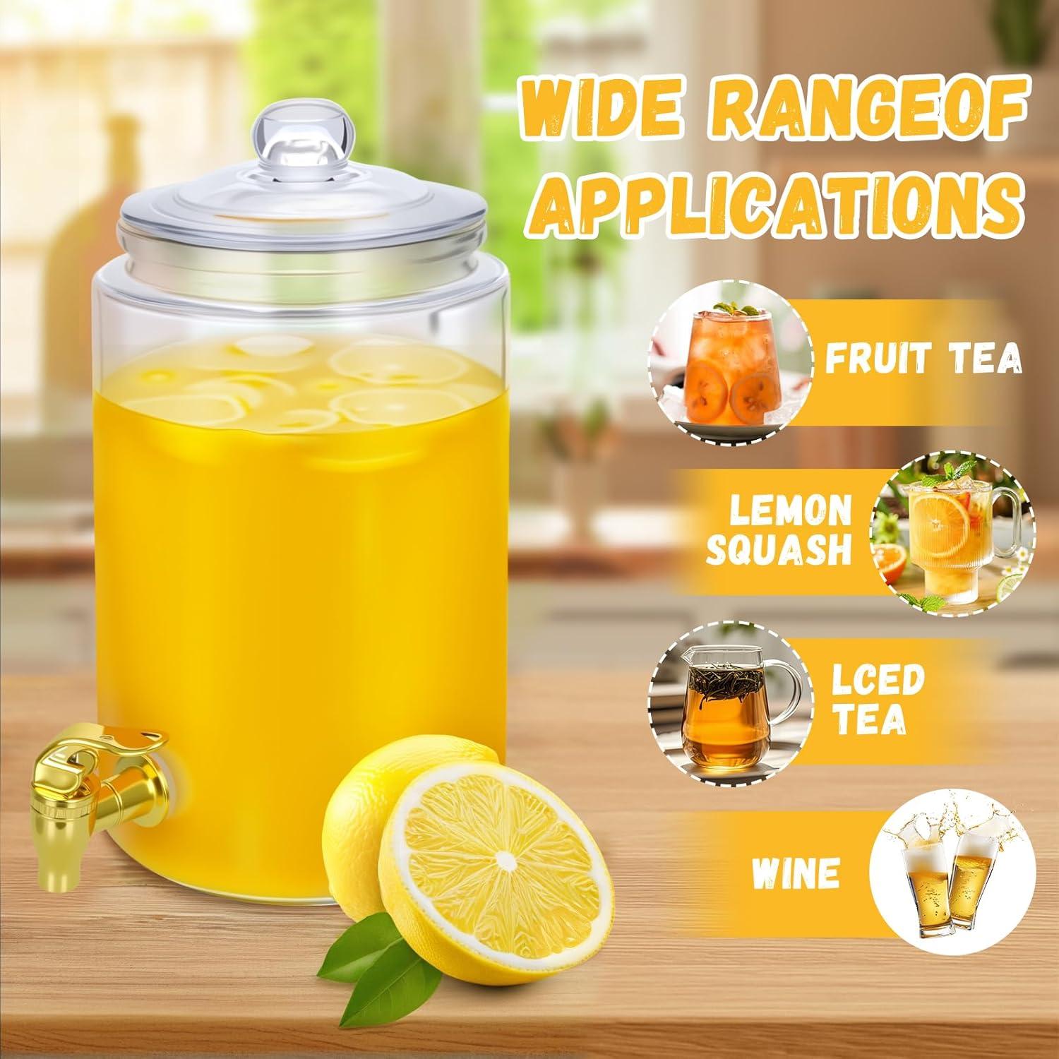 Paquete de 2 dispensadores de vidrio 3.78L con grifo y soporte