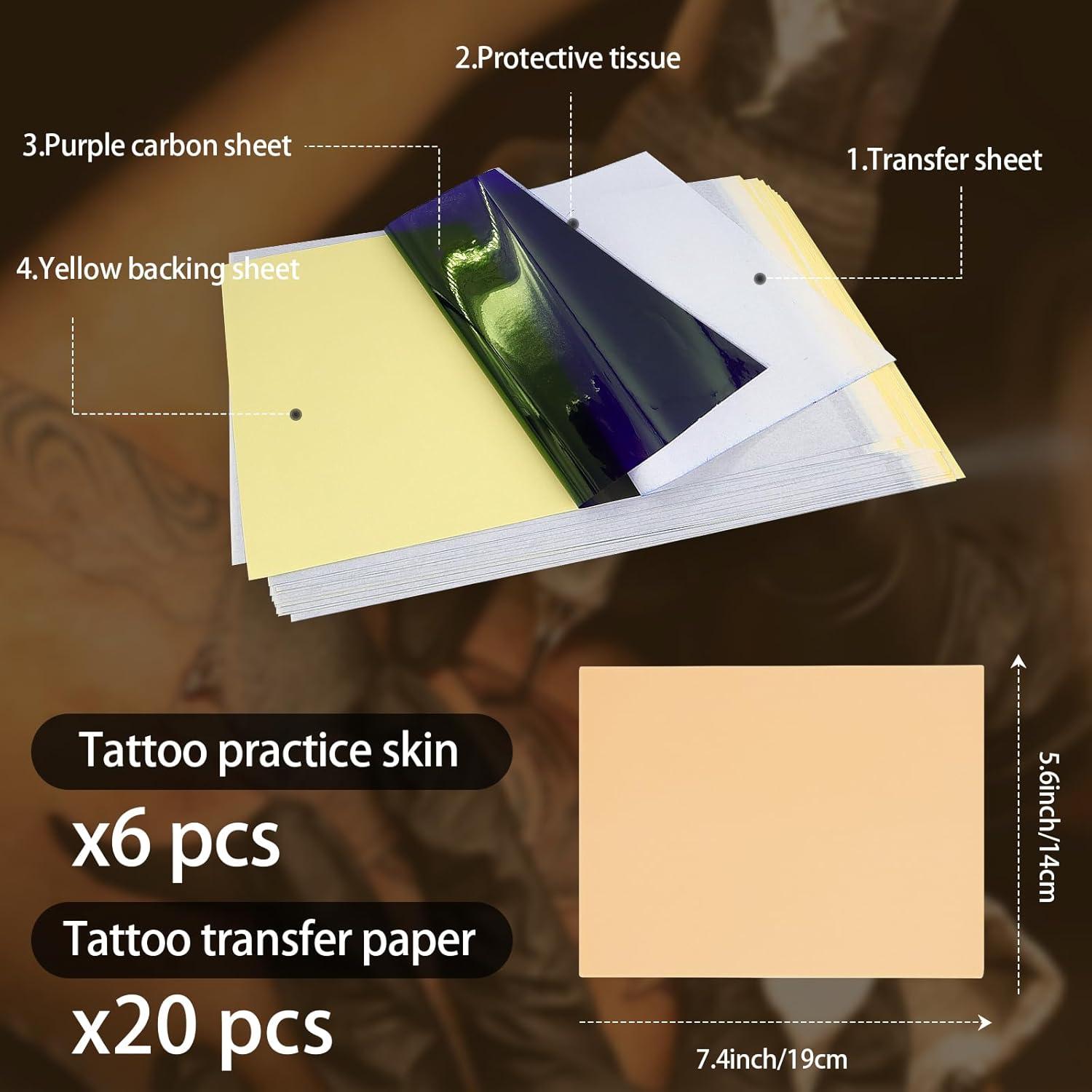 Kit de Práctica de Tatuaje Nsidd 26 PCS 3MM Piel y Papel