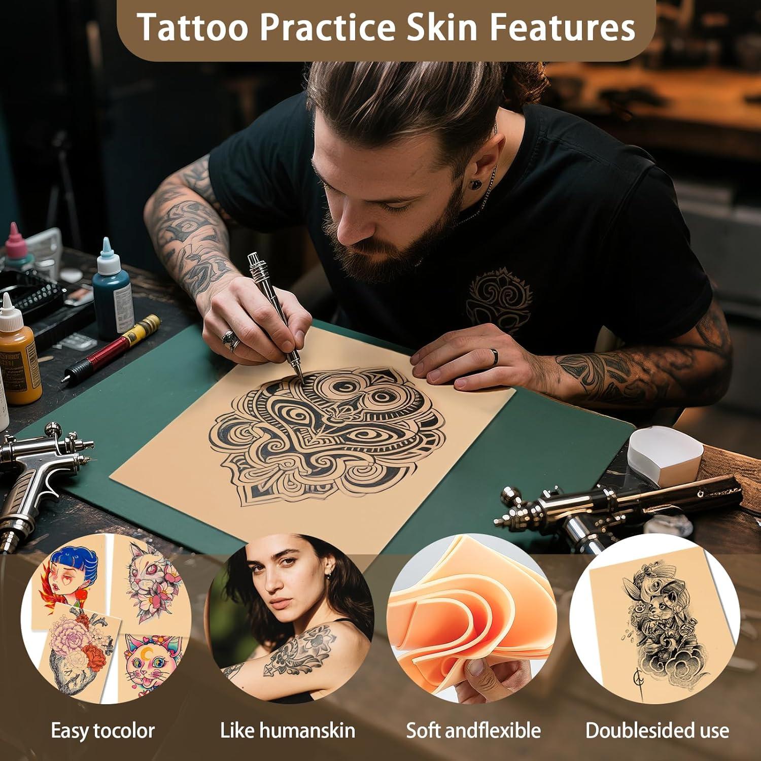 Kit de Práctica de Tatuaje Nsidd 26 PCS 3MM Piel y Papel