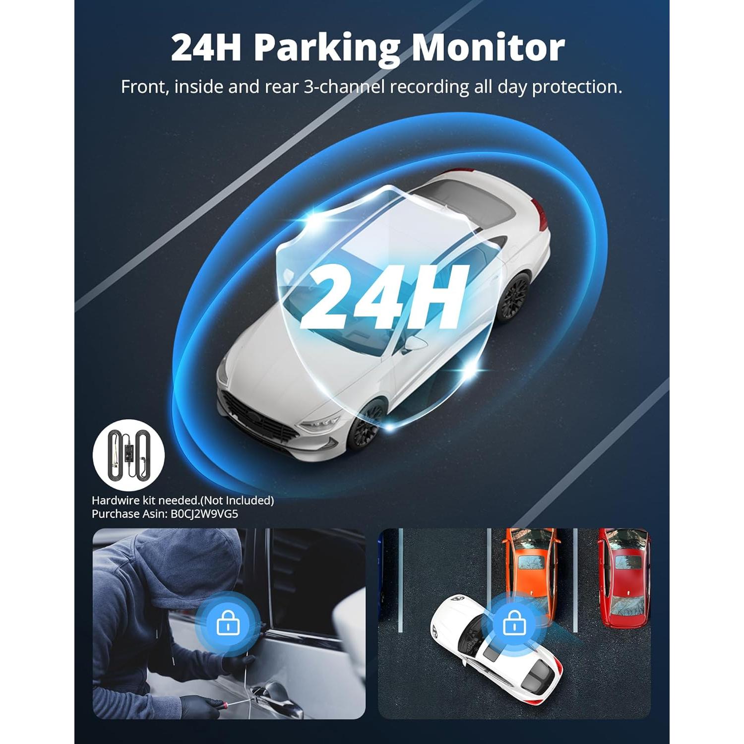 Cámara de tablero Kingslim O3 Pro 2.5K con WiFi y 64GB