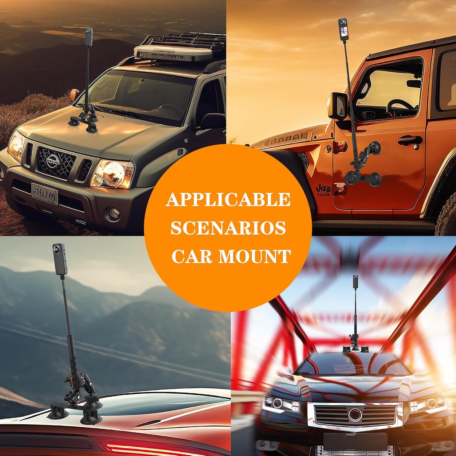 Soporte de Coche con Succión KOQEIEY para Insta360 X5 X4 X3