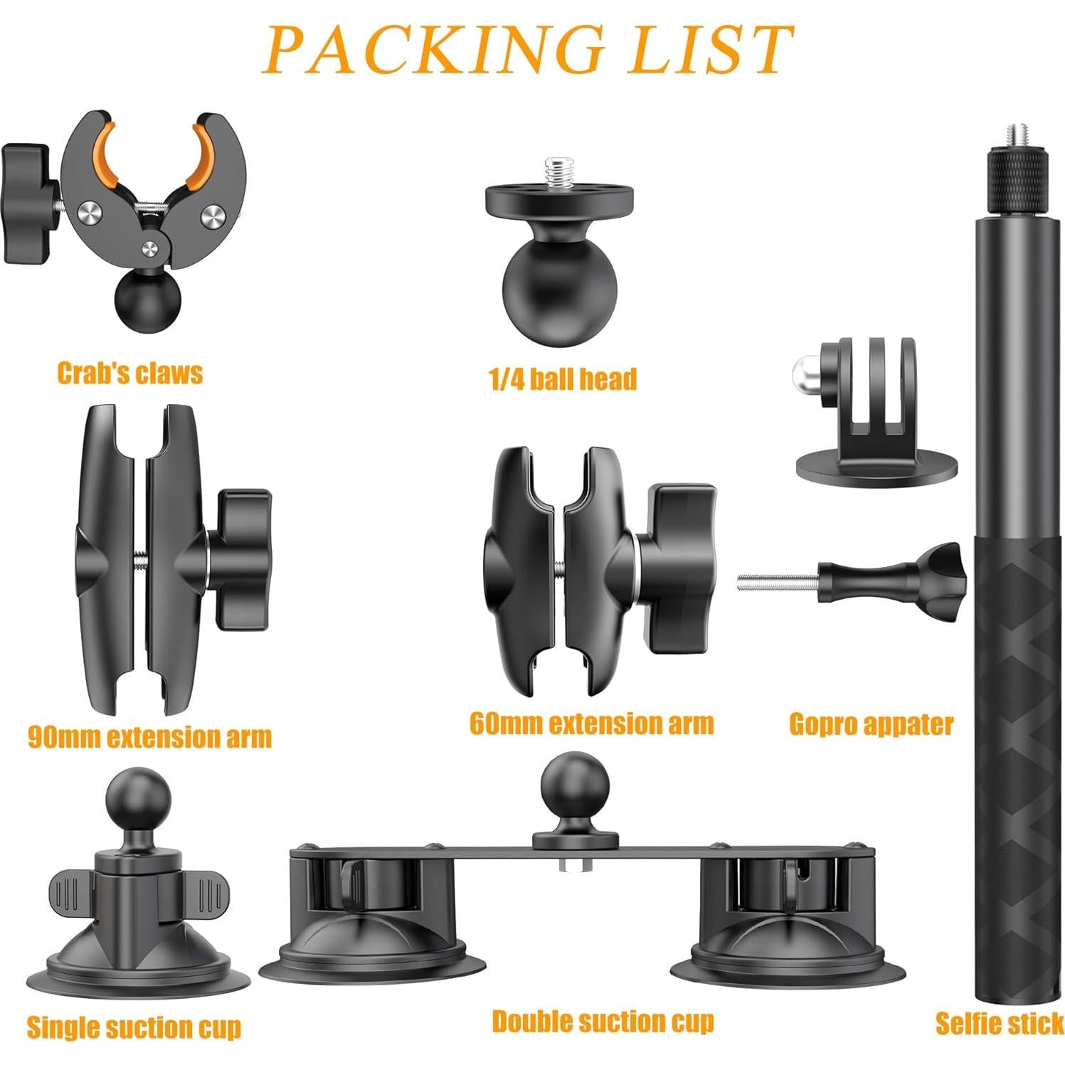 Soporte de Coche con Succión KOQEIEY para Insta360 X5 X4 X3