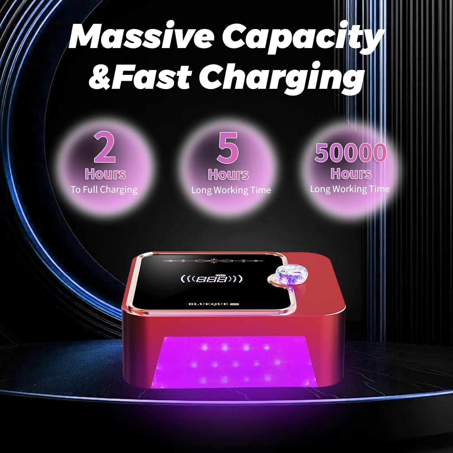 Lámpara de Uñas UV Recargable BEENLE 288W con Temporizador