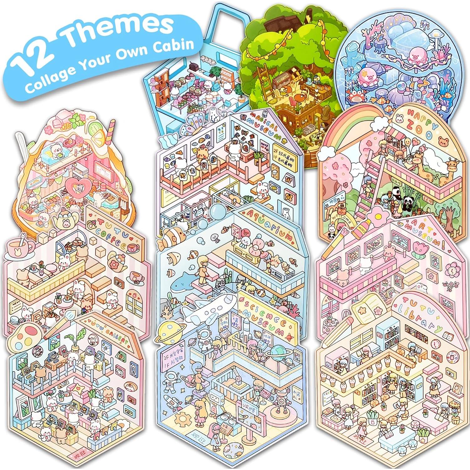 Stickers 3D WDXIUE - 12 Sets de Escenas Creativas para DIY