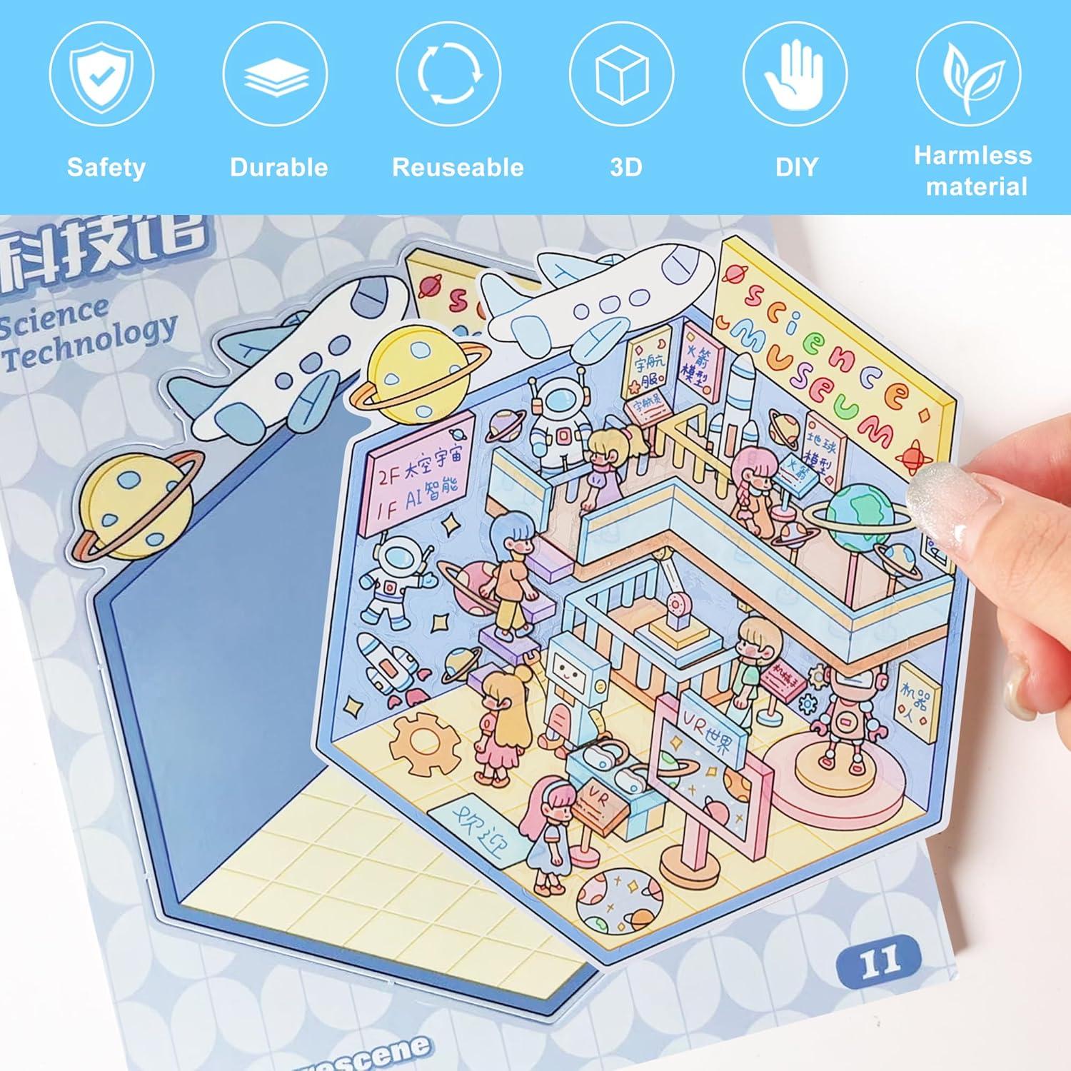 Stickers 3D WDXIUE - 12 Sets de Escenas Creativas para DIY