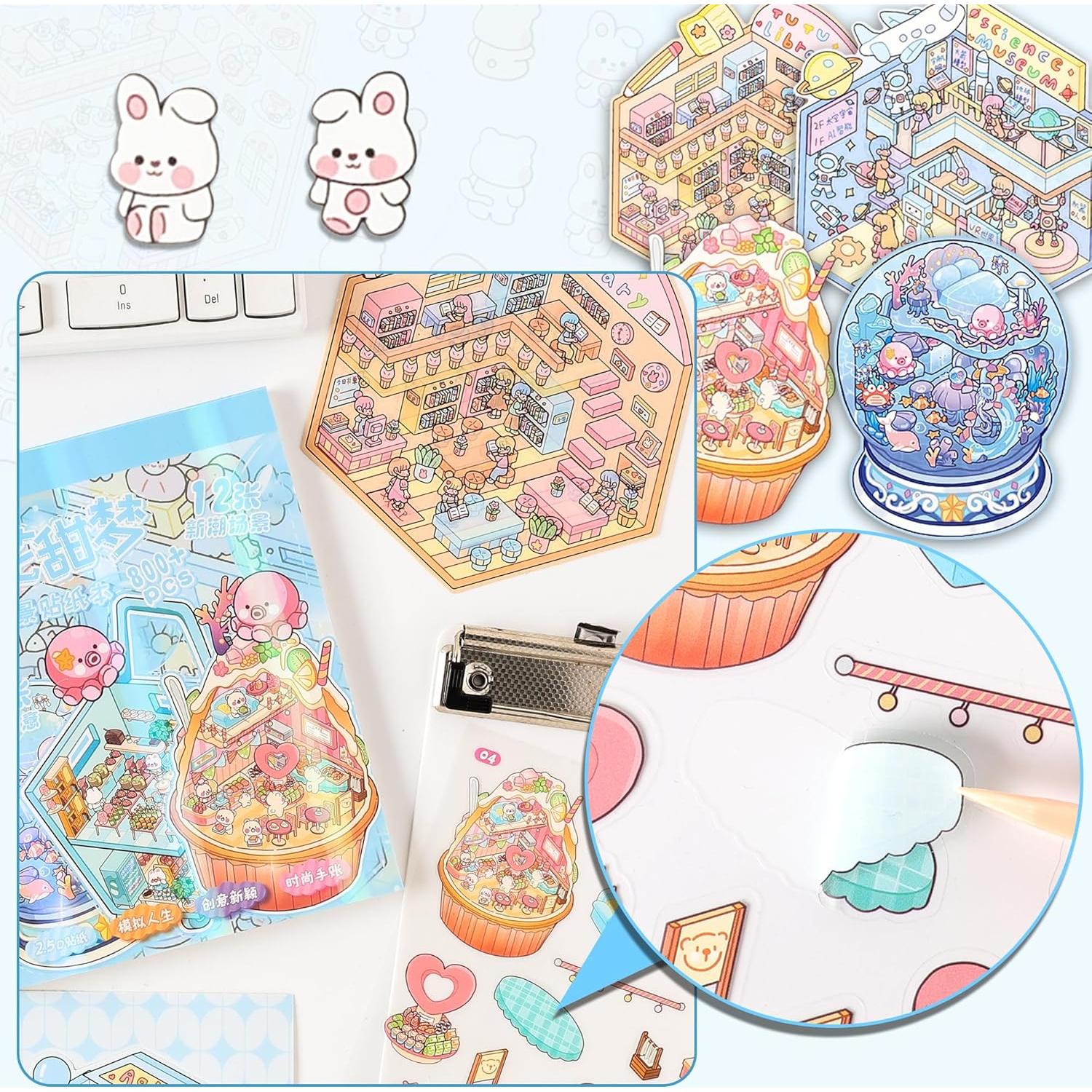 Stickers 3D WDXIUE - 12 Sets de Escenas Creativas para DIY