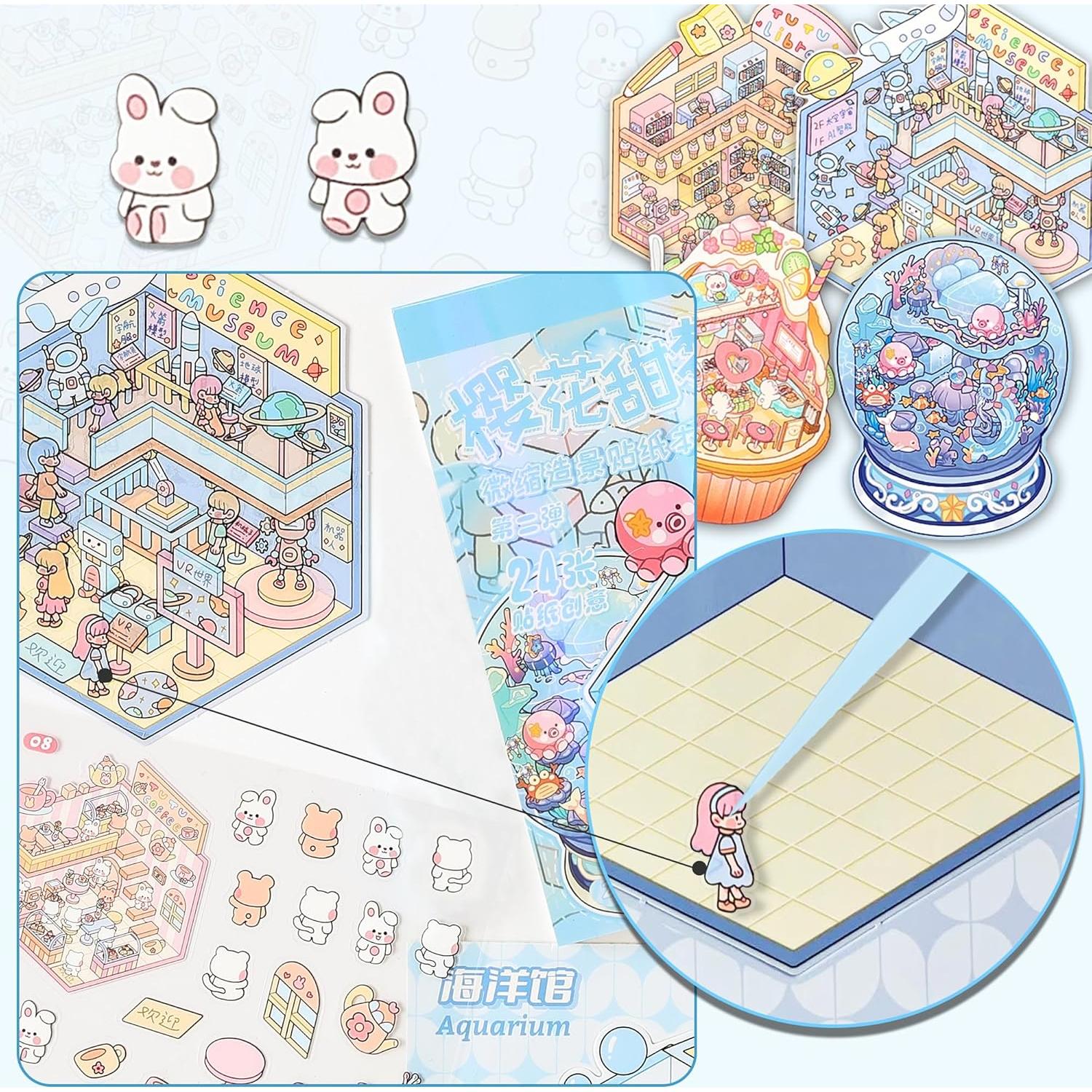 Stickers 3D WDXIUE - 12 Sets de Escenas Creativas para DIY