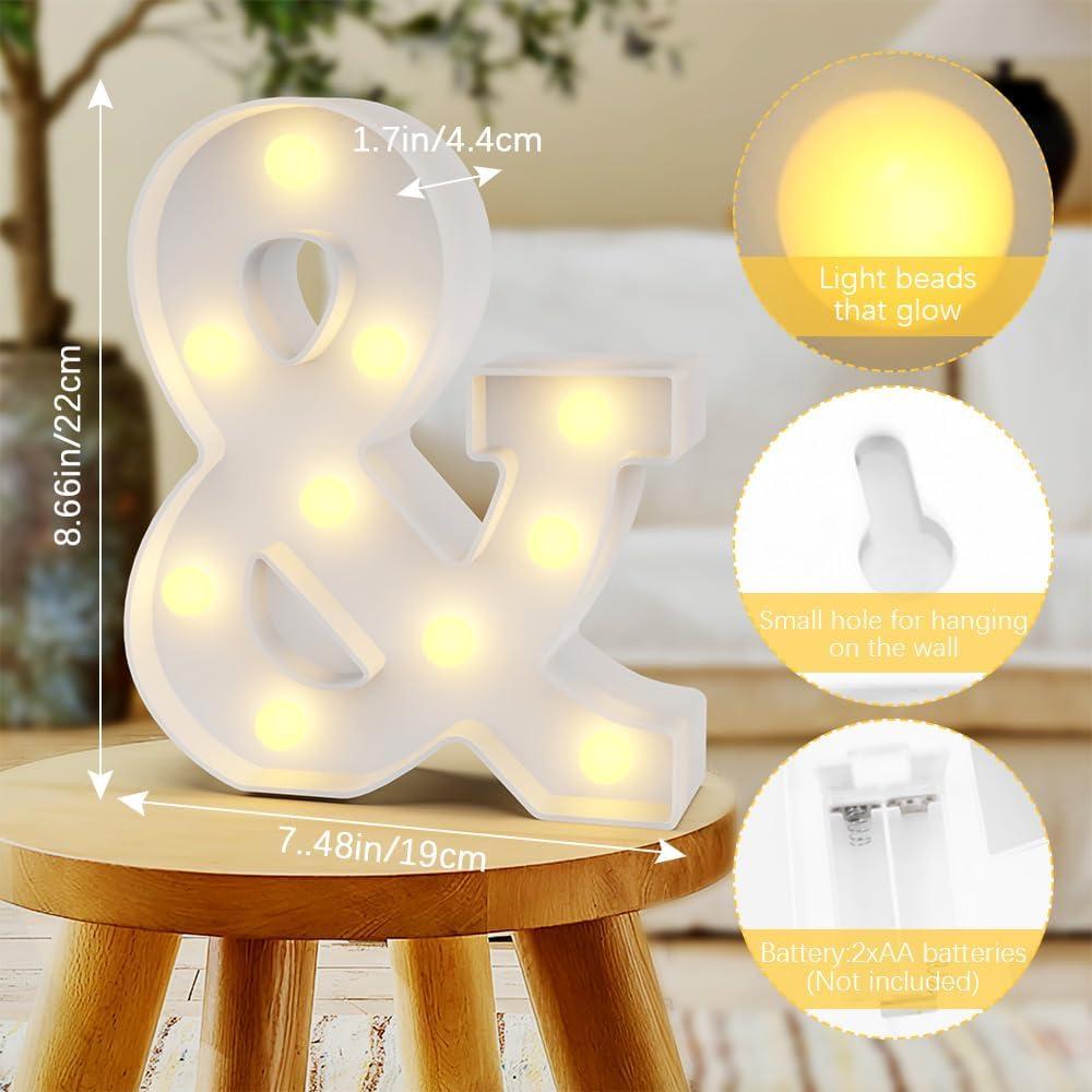 Letras Iluminadas LED QWZify, Decoración Personalizada 20.32 cm