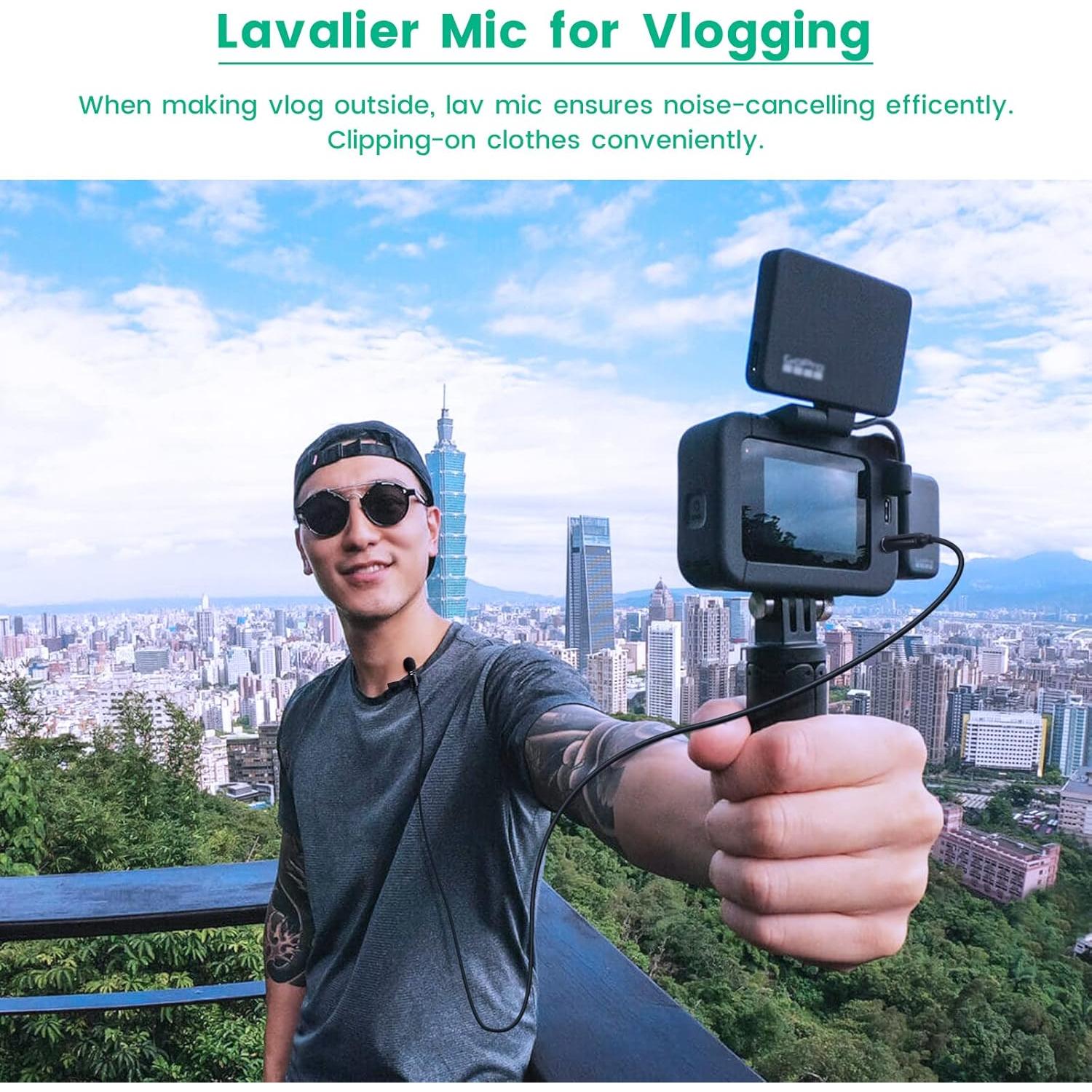 Micrófono Lavalier Weishan 1.5m para GoPro HERO11/10/9