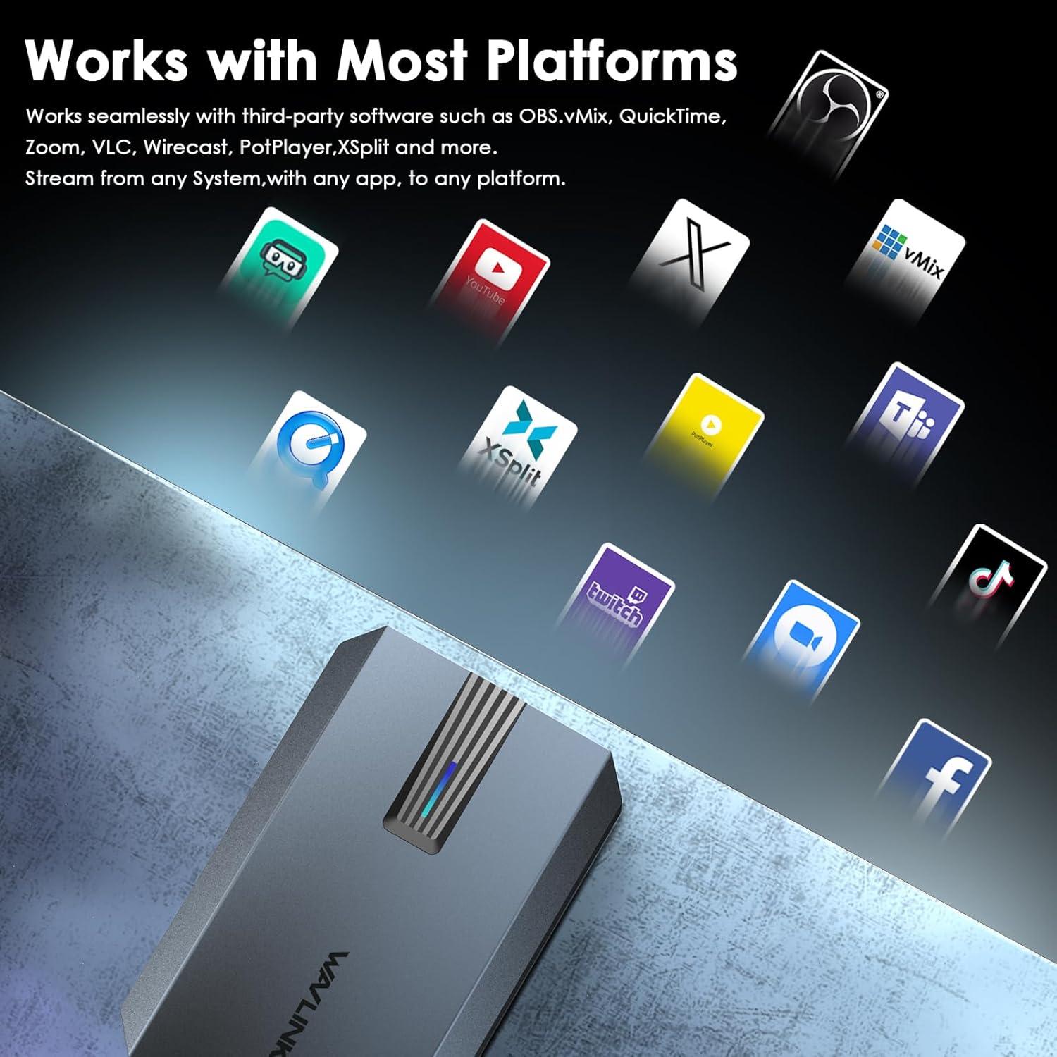 Tarjeta de Captura 4K UHD WAVLINK HG901U - Ultra Baja Latencia