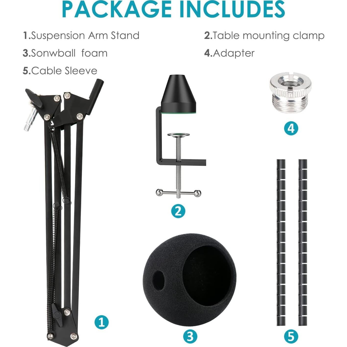 Soporte de Micrófono YOUSAHRES con Funda Espuma y Filtro Antipop