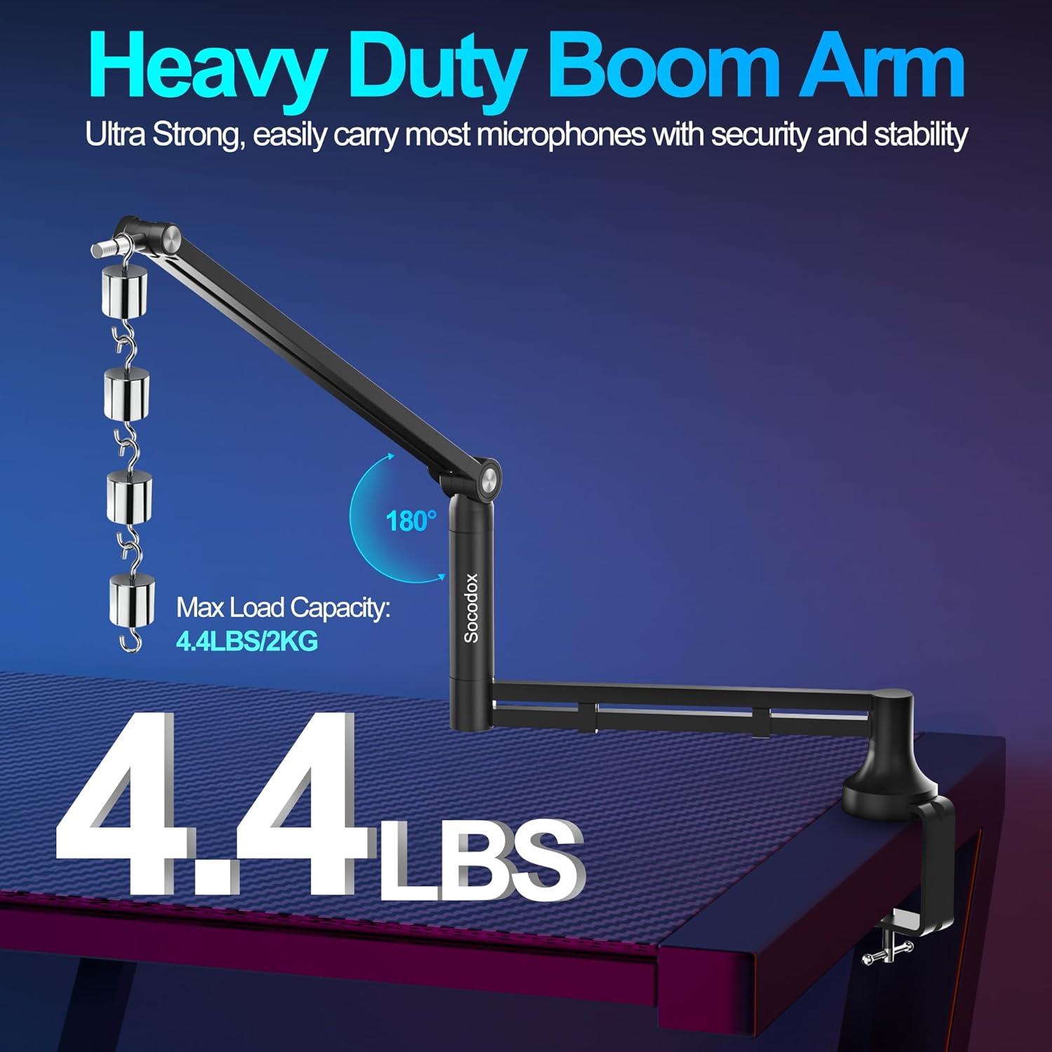 Brazo de Micrófono Socodox SC-10-5Z 1.99 kg con Abrazadera