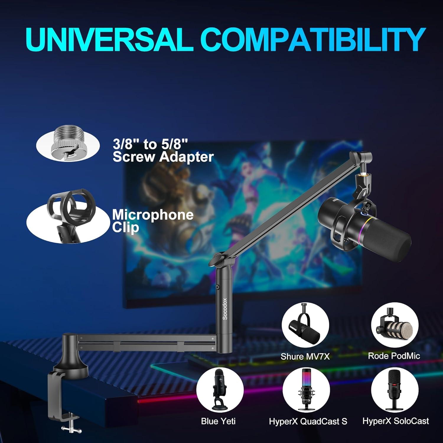 Brazo de Micrófono Socodox SC-10-5Z 1.99 kg con Abrazadera