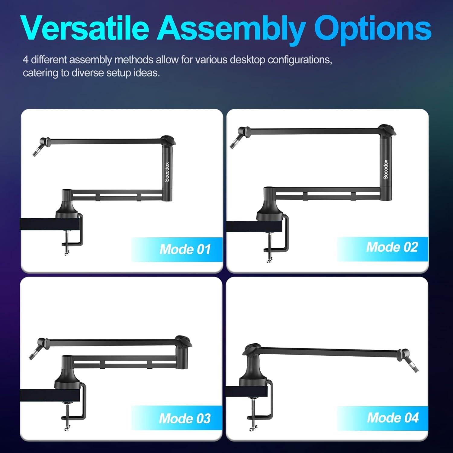 Brazo de Micrófono Socodox SC-10-5Z 1.99 kg con Abrazadera