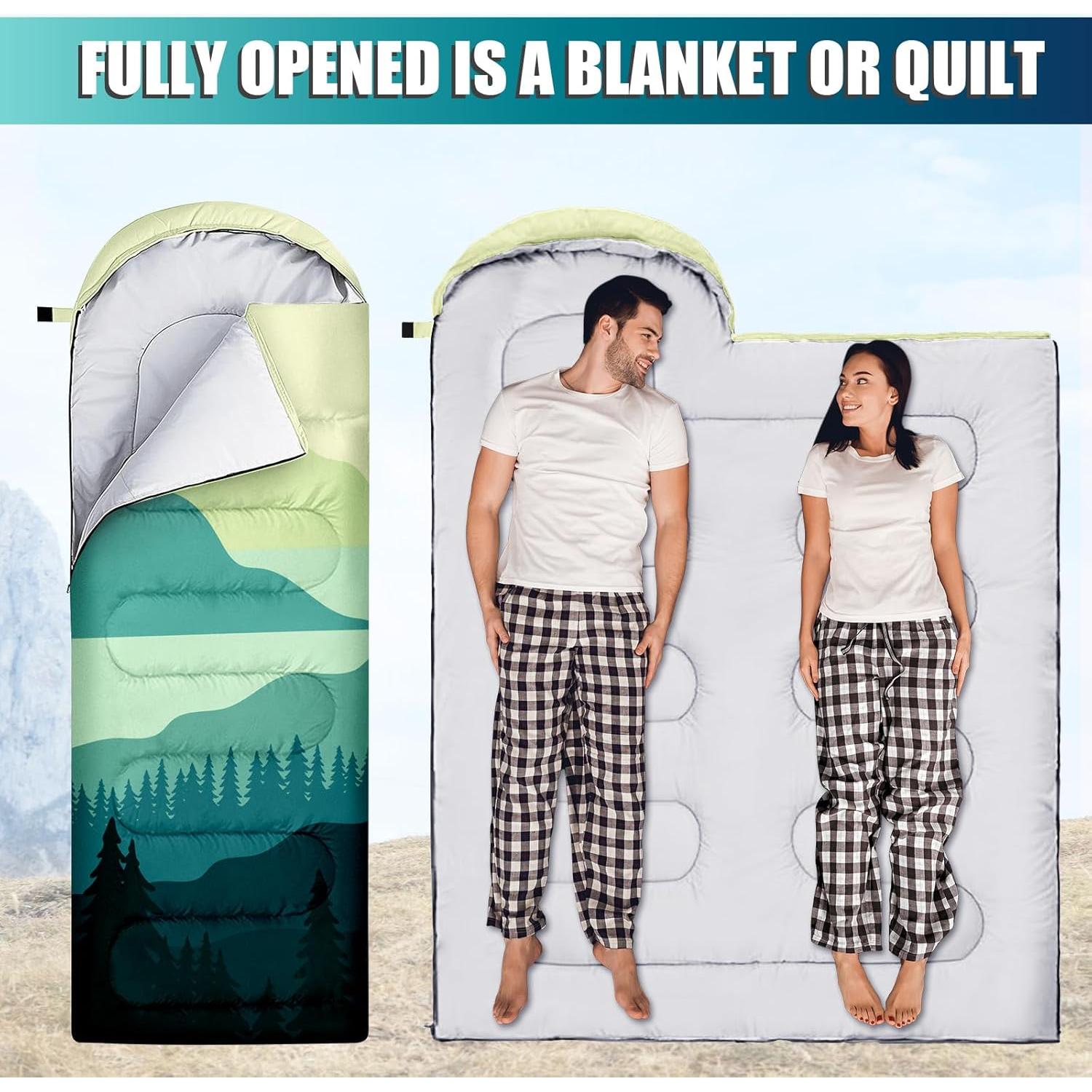 Saco de dormir adulto 3 temporadas Stadupimry impermeable verde