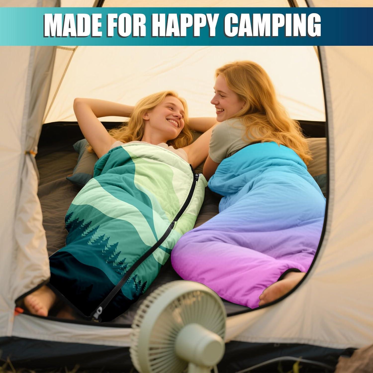 Saco de dormir adulto 3 temporadas Stadupimry impermeable verde