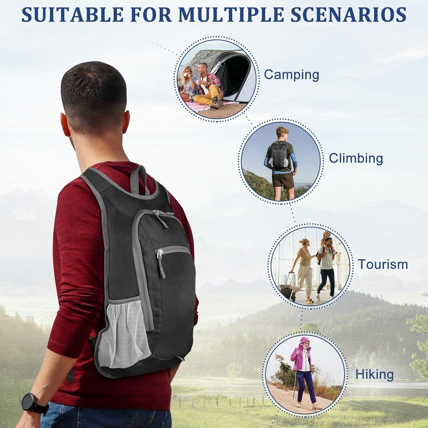 Mochila de Senderismo Qcute 15L Plegable Impermeable Unisex