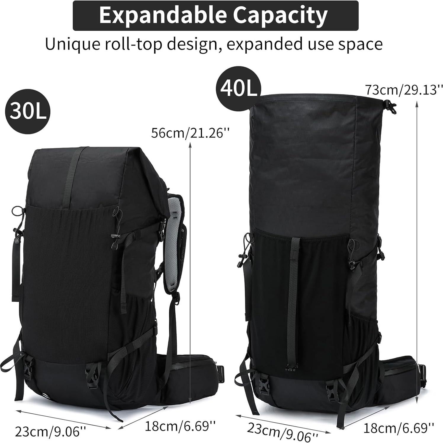 Mochila de Senderismo 40L X-PAC Negra con Marco Interno