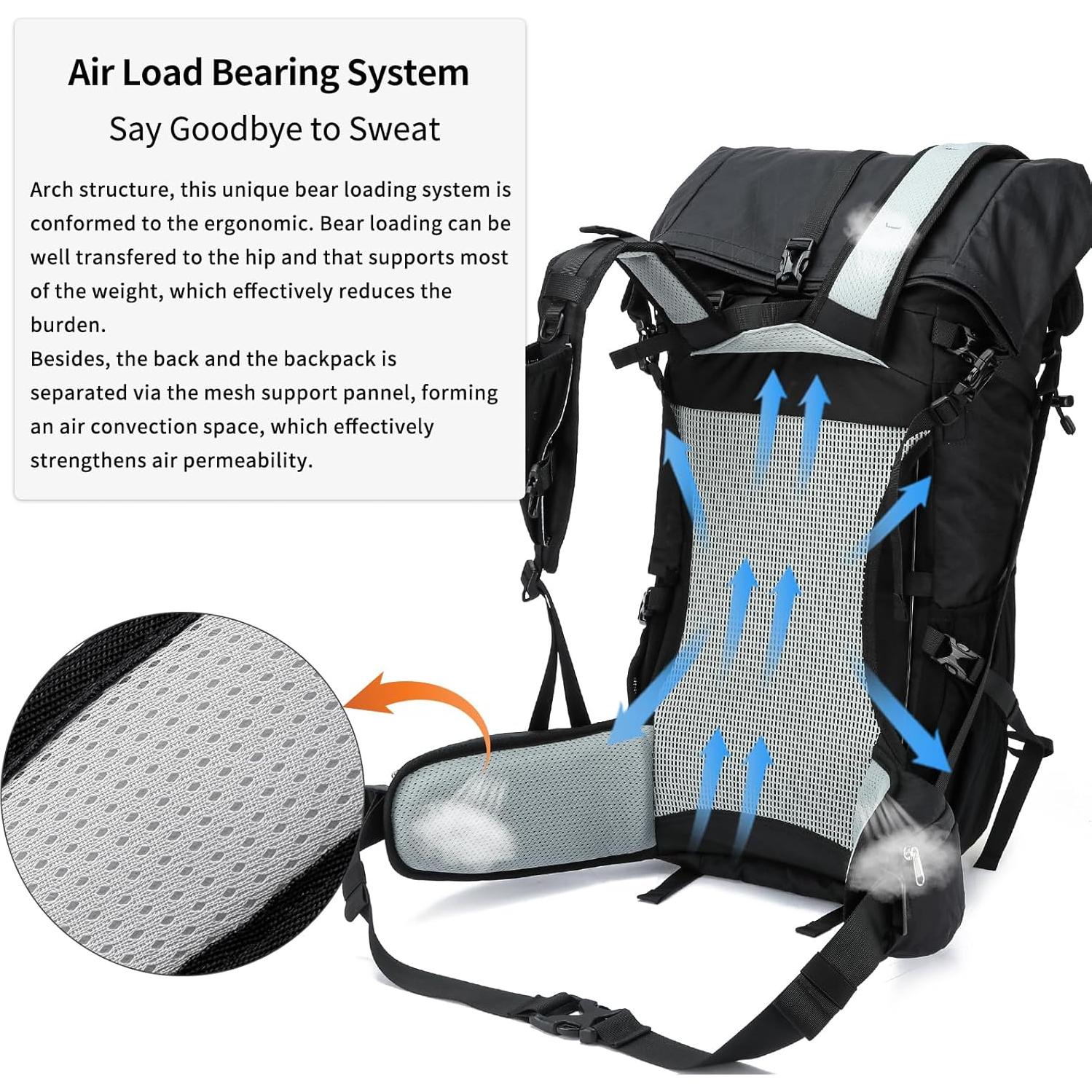 Mochila de Senderismo 40L X-PAC Negra con Marco Interno