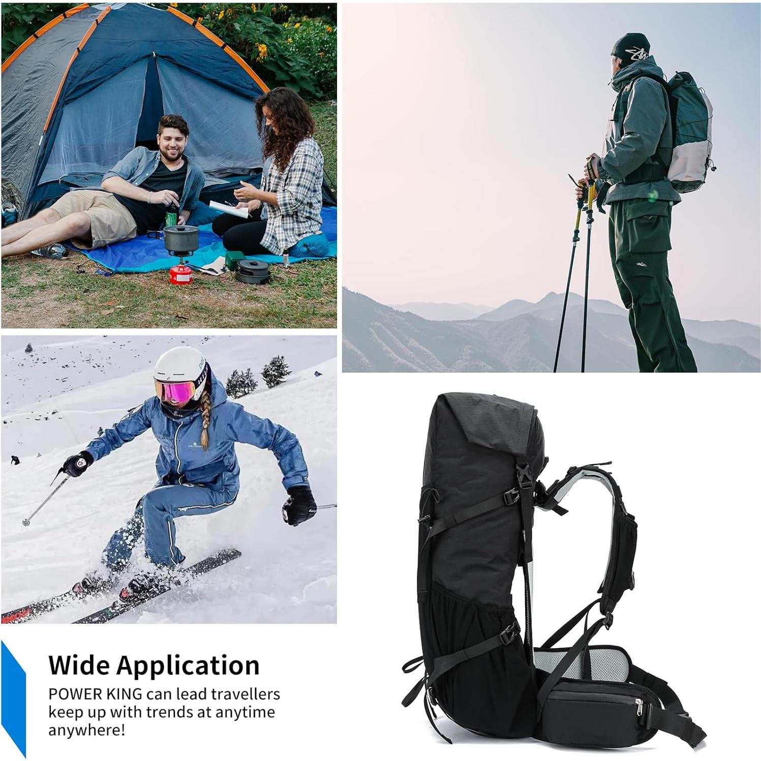 Mochila de Senderismo 40L X-PAC Negra con Marco Interno