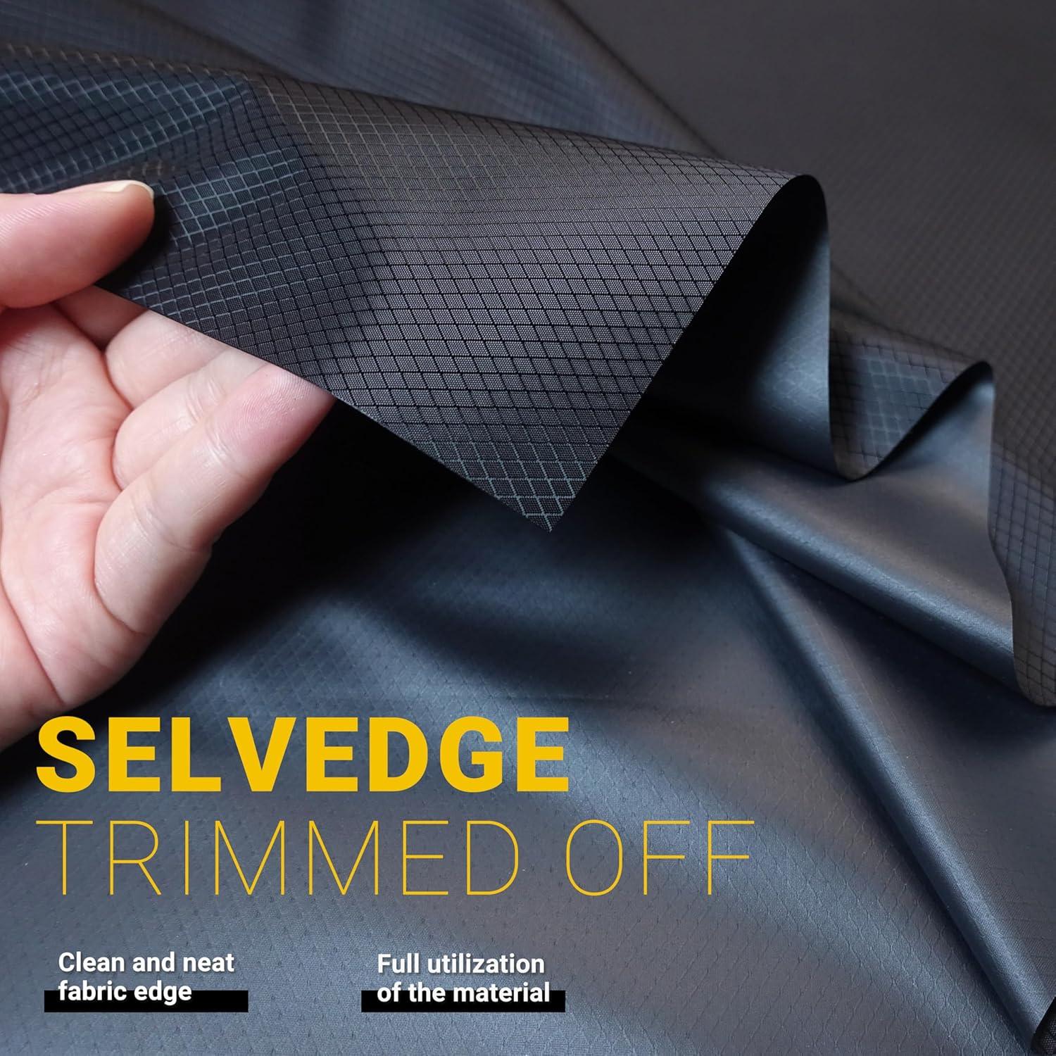 Tela Nylon Ripstop EMMA KITES 1 Yarda 100% Impermeable Negro