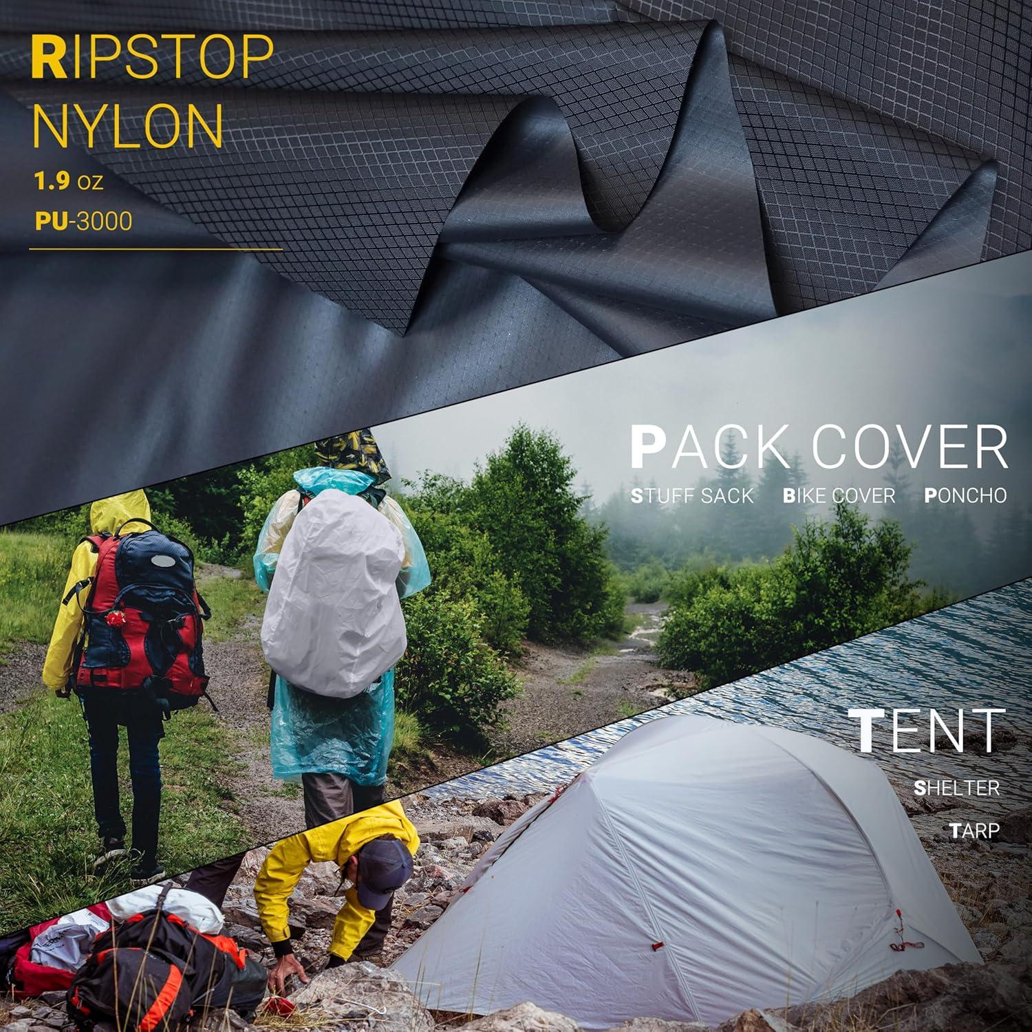 Tela Nylon Ripstop EMMA KITES 1 Yarda 100% Impermeable Negro