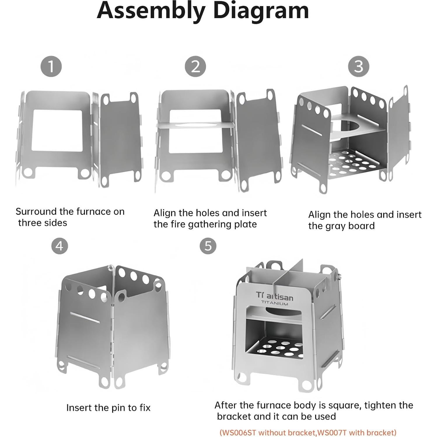 Estufa de Madera Plegable Ti Artisan WS006ST Pequeña 105g