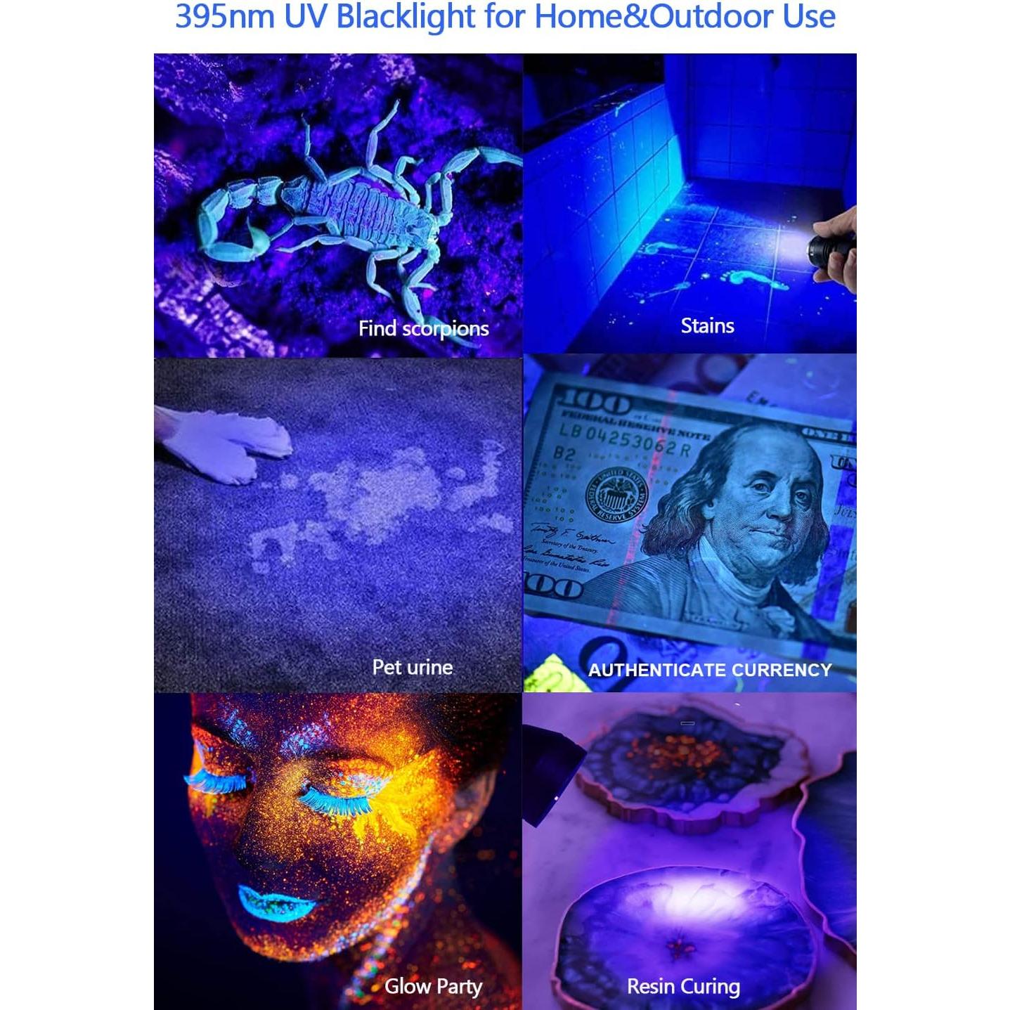 Linterna UV Recargable Hoxida 3en1 LED 2000 Lúmenes IPX6