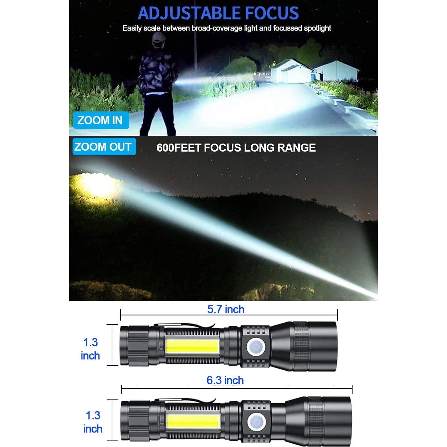 Linterna UV Recargable Hoxida 3en1 LED 2000 Lúmenes IPX6