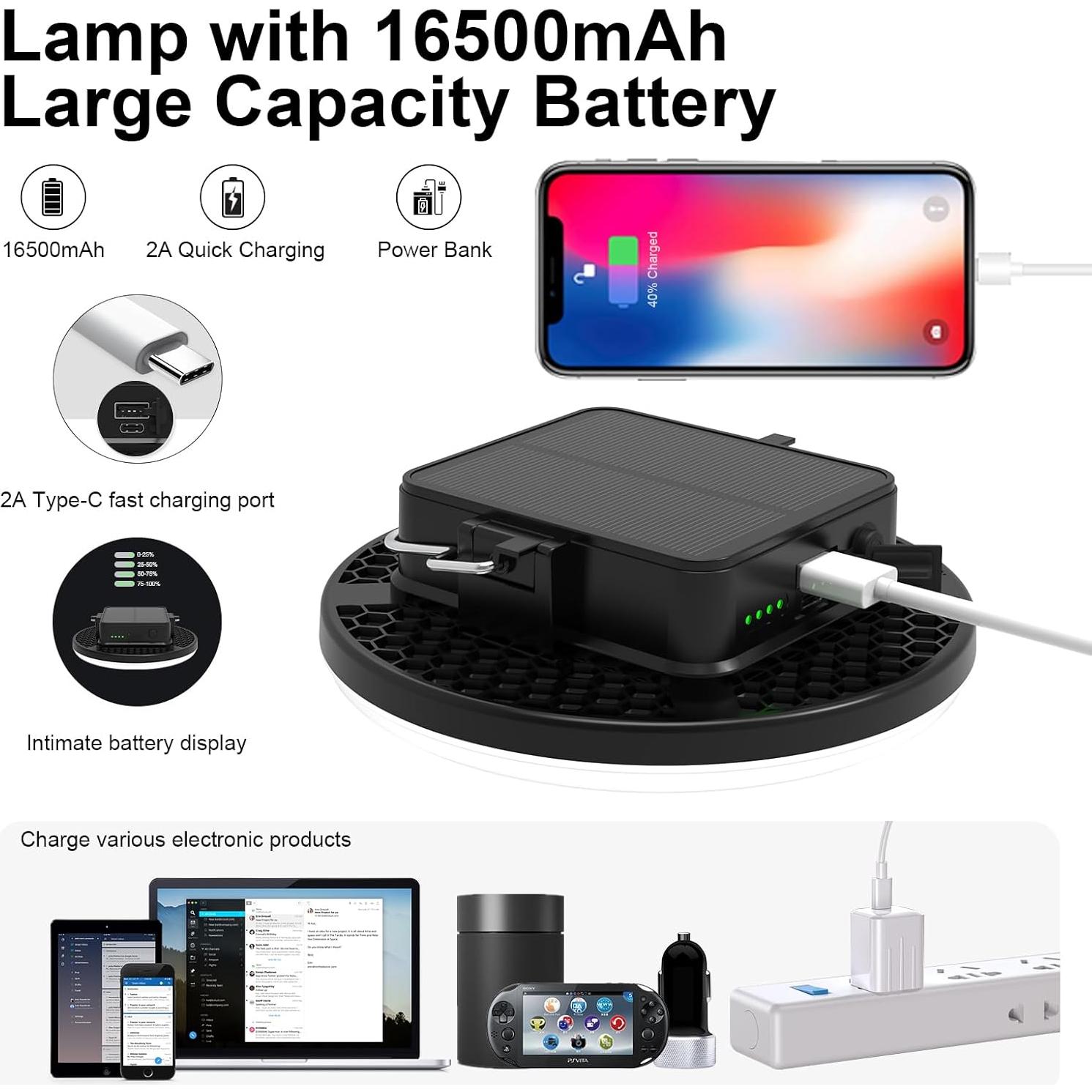 Linterna Solar Recargable 16500mAh 60W Iodoo 3000LM IP65