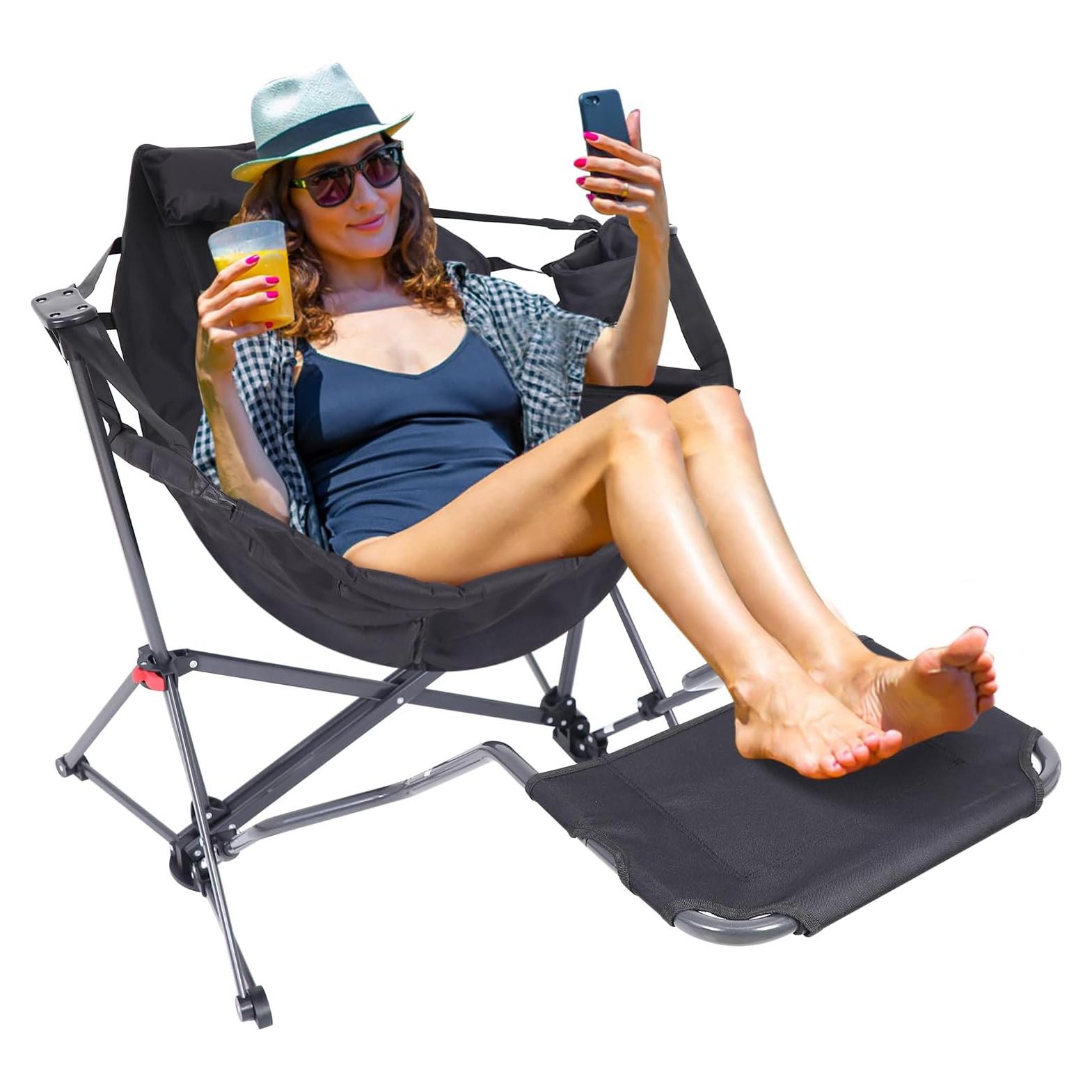 Silla de Camping Hammock Nice C con Reposapiés Plegable