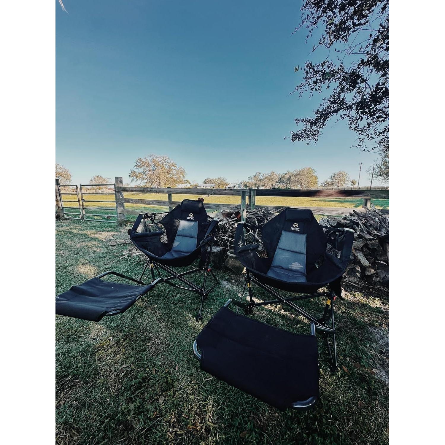 Silla de Camping Hammock Nice C con Reposapiés Plegable