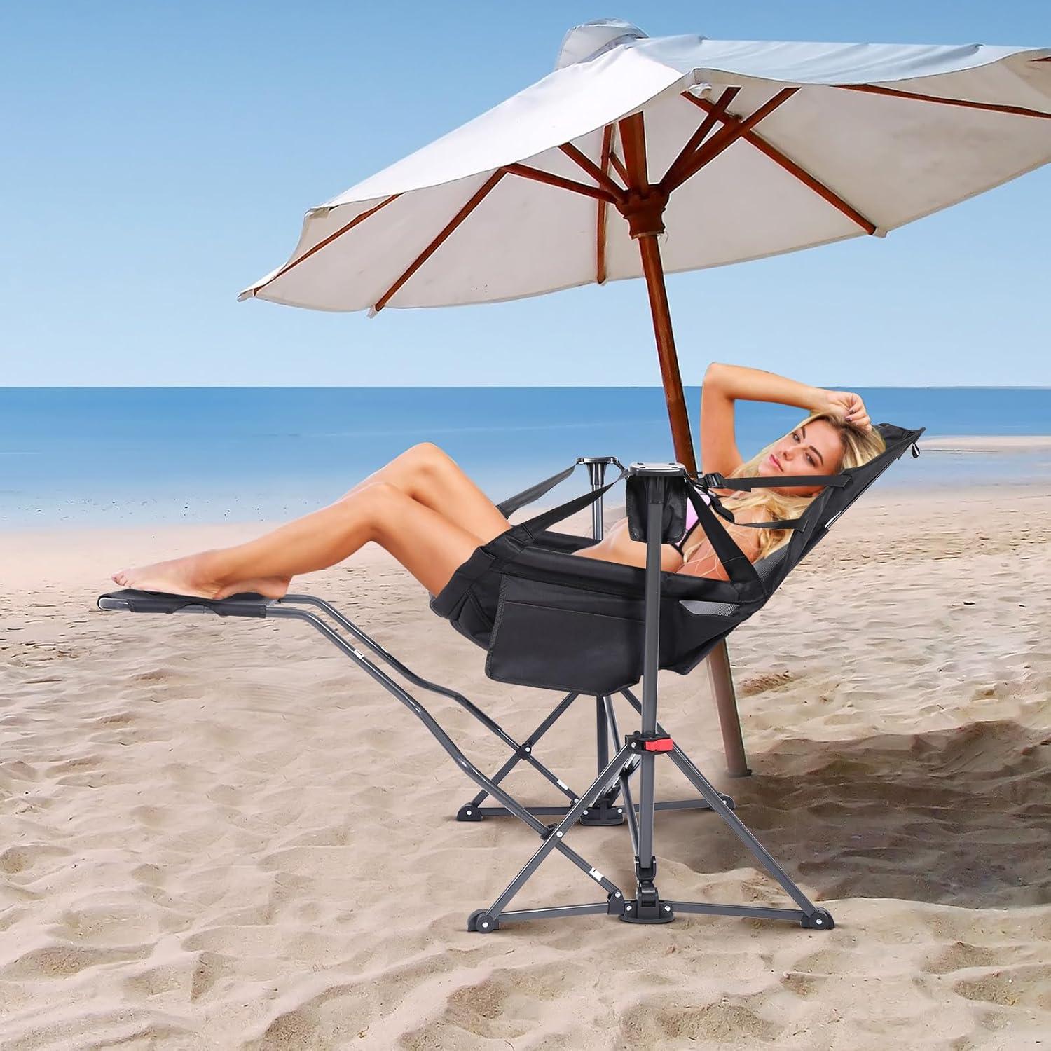 Silla de Camping Hammock Nice C con Reposapiés Plegable