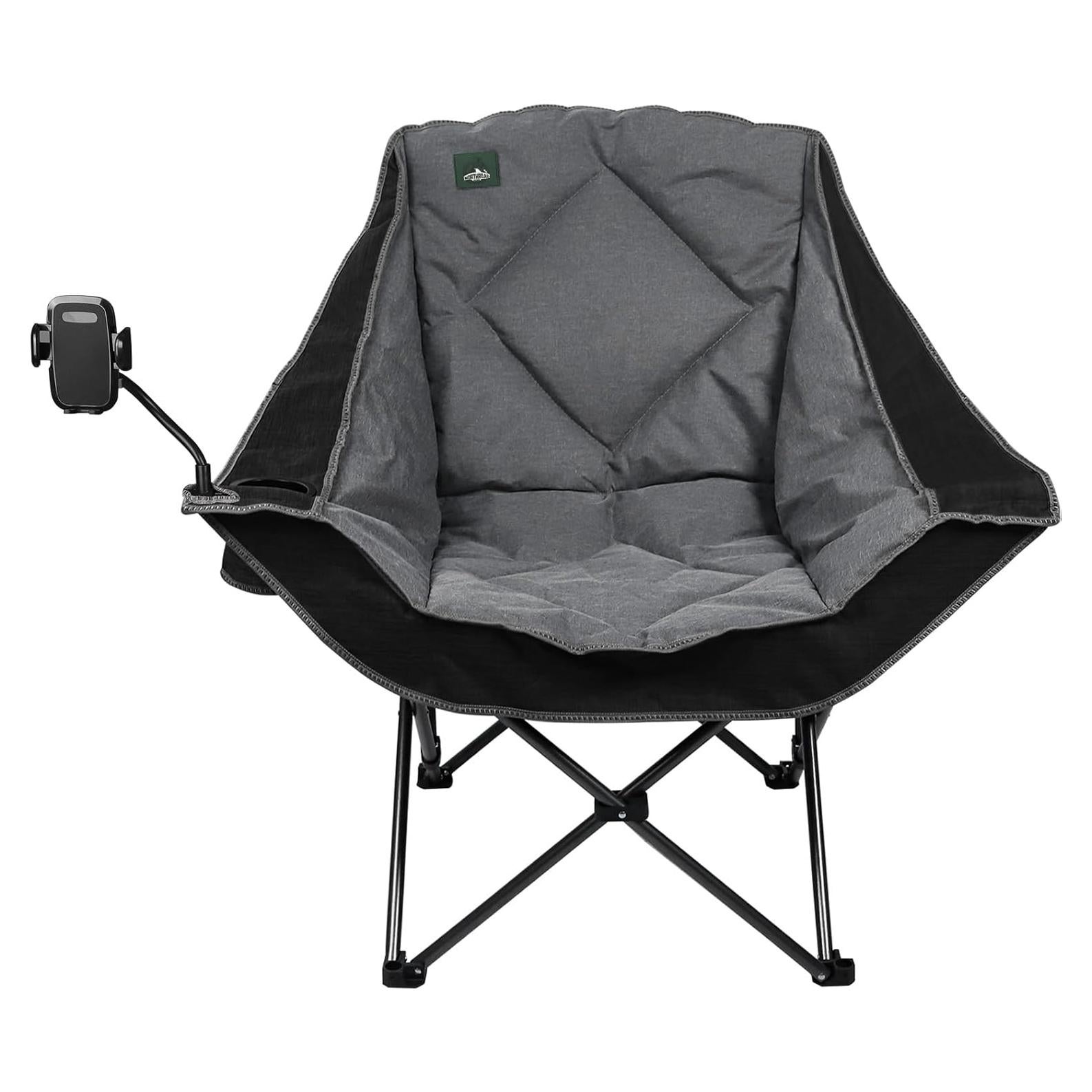 Silla de Camping Plegable Northroad Acolchada 136 kg Negra