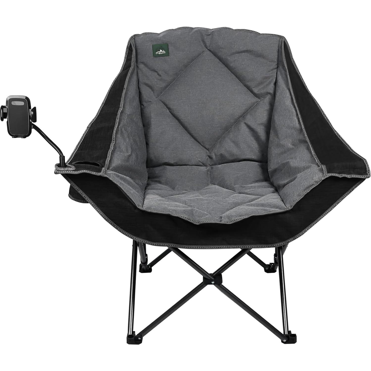 Silla de Camping Plegable Northroad Acolchada 136 kg Negra