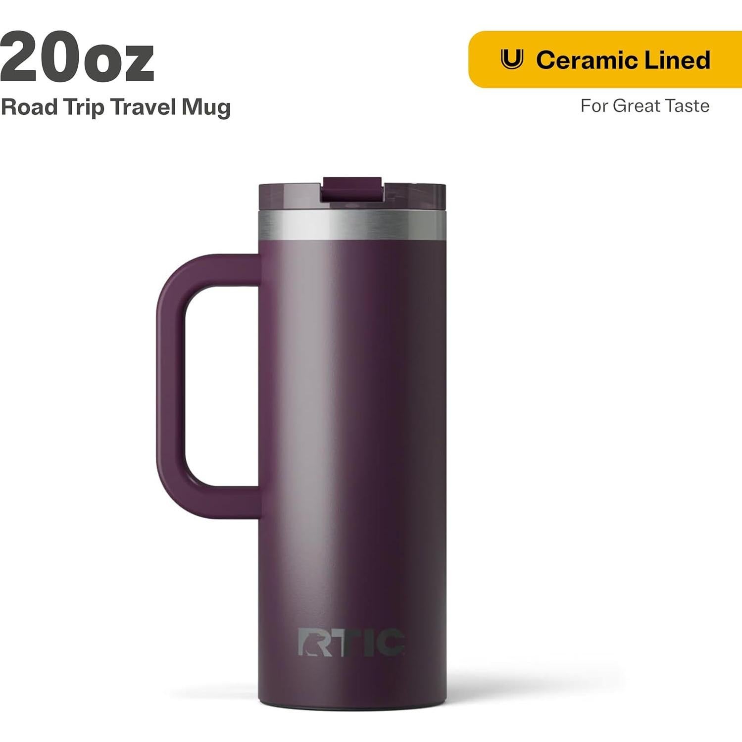 Taza de Viaje RTIC 591ml Aislada Acero Inoxidable Ciruela