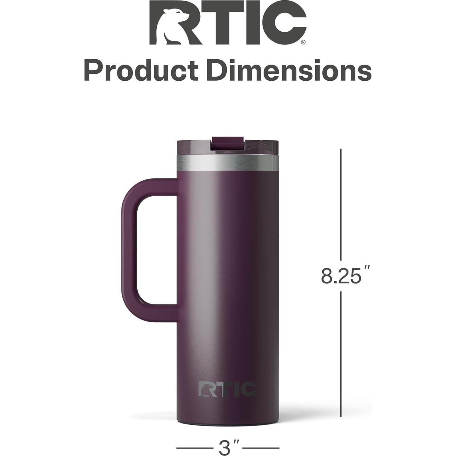 Taza de Viaje RTIC 591ml Aislada Acero Inoxidable Ciruela