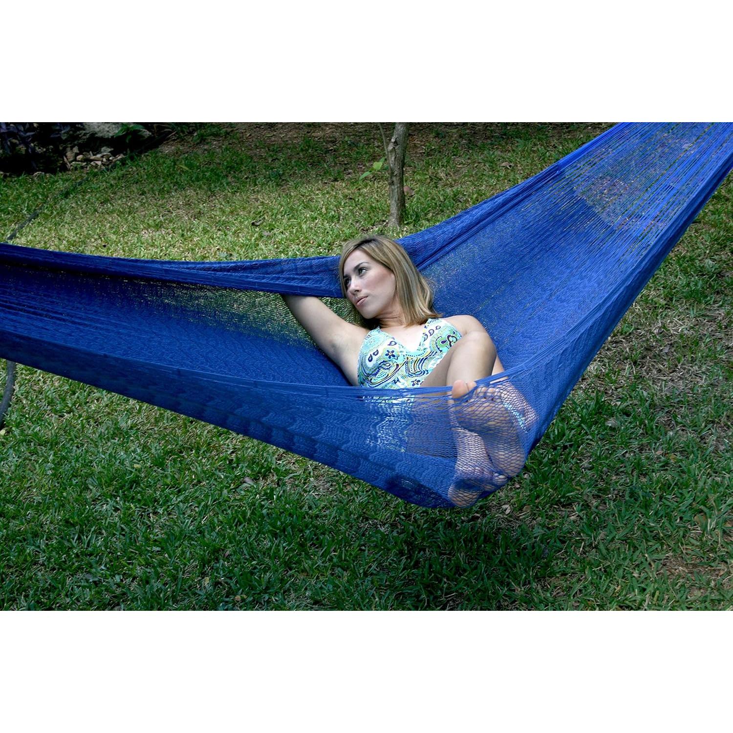 Hamaca Maya Familiar 100% Algodón Azul Oscuro 300kg
