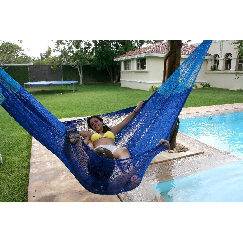 Hamaca Maya Familiar 100% Algodón Azul Oscuro 300kg