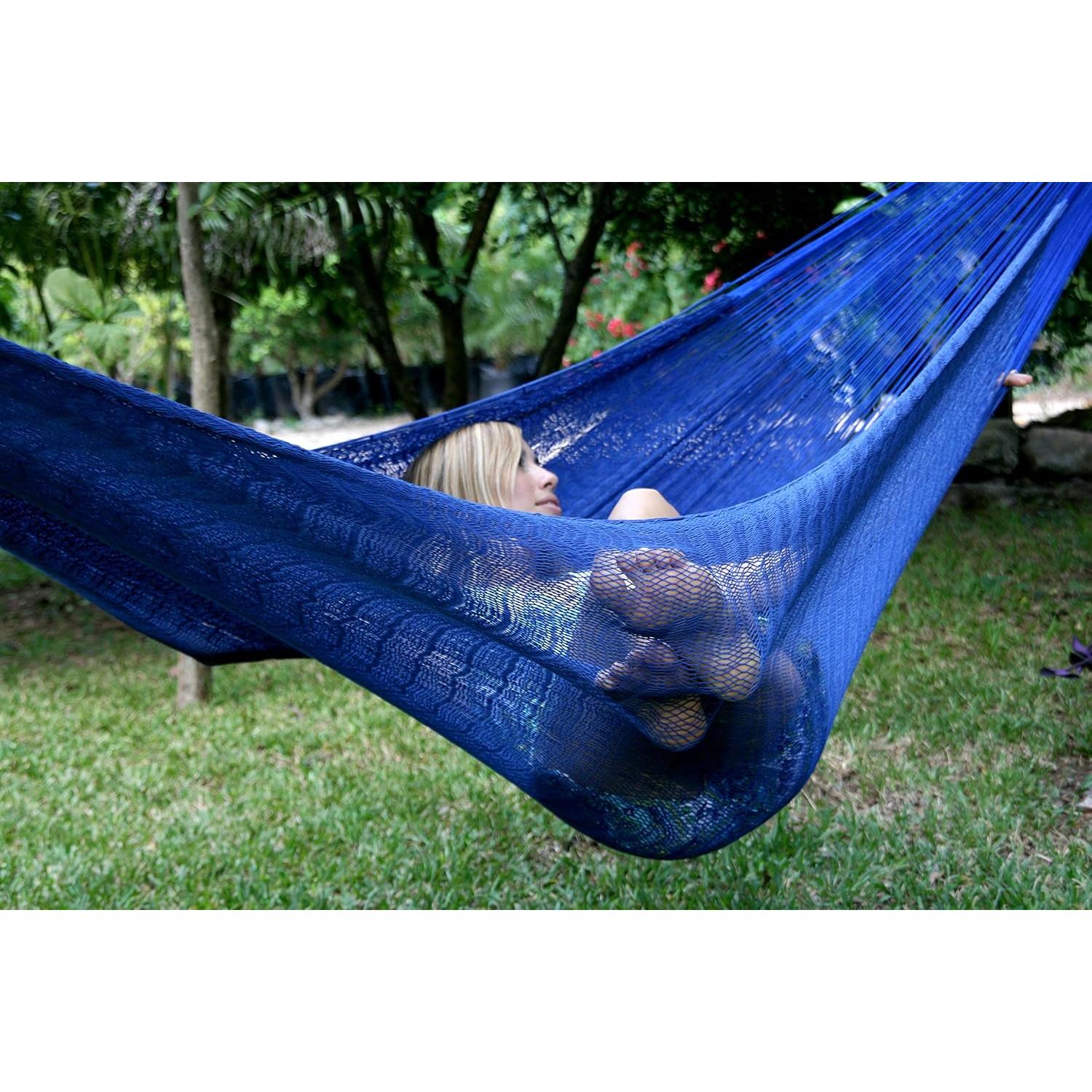 Hamaca Maya Familiar 100% Algodón Azul Oscuro 300kg