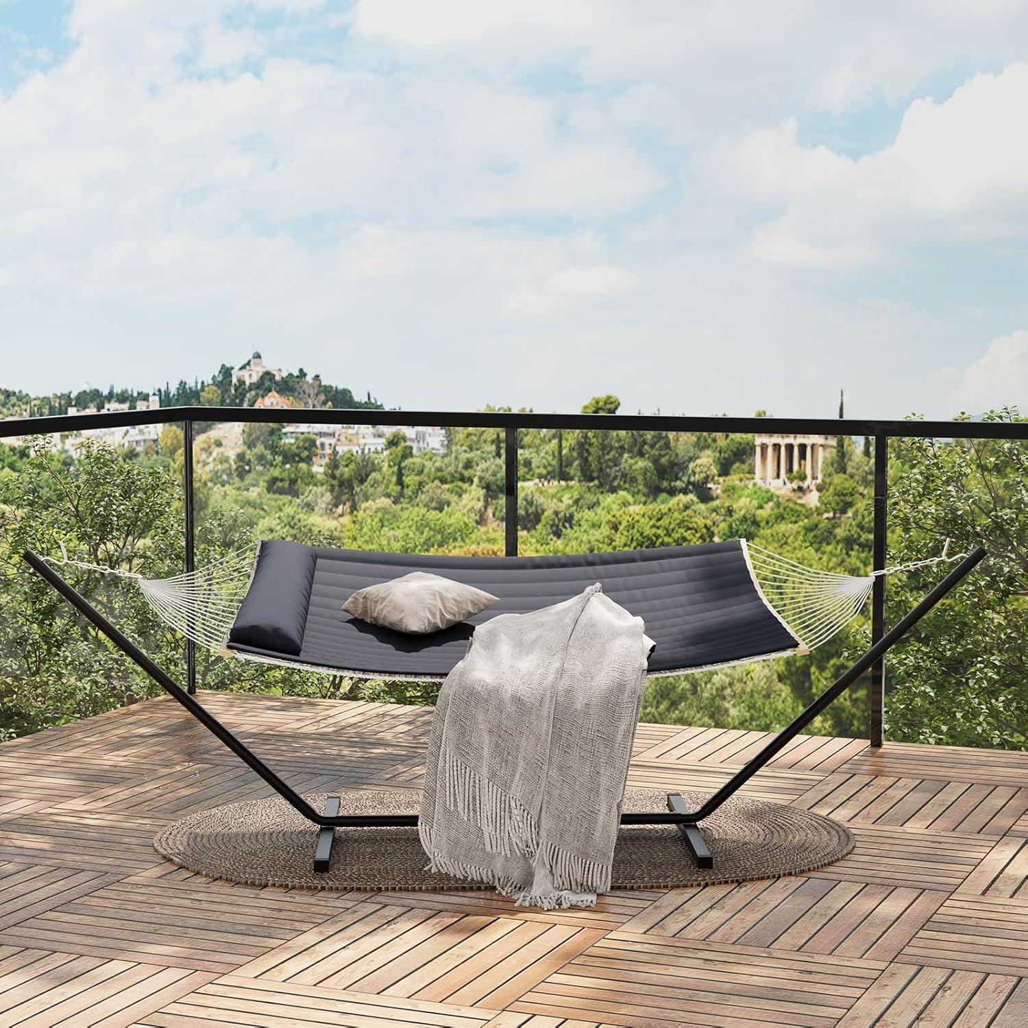 Hamaca Doble TrailBlaze con Soporte - Gris Oscuro, 158.75 kg