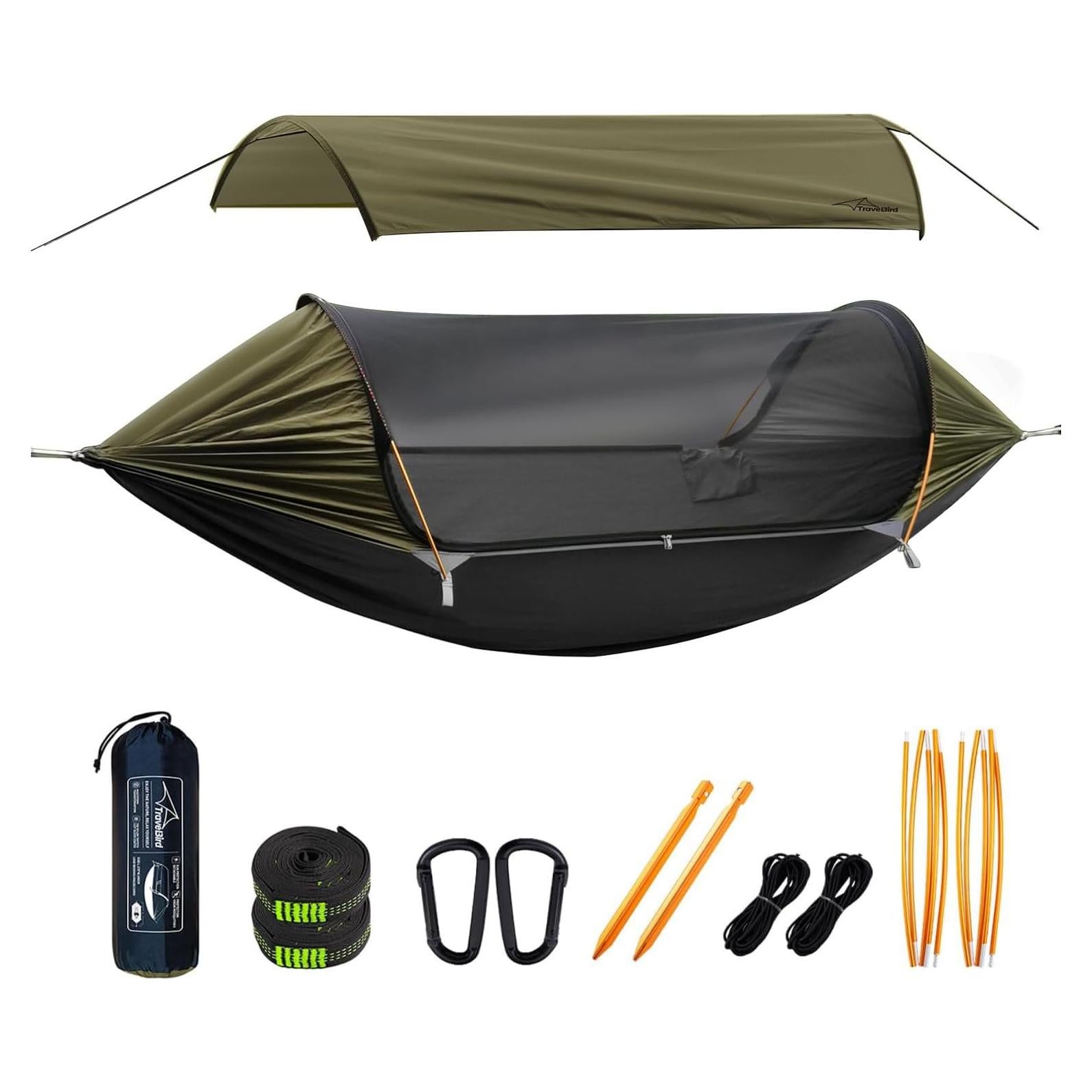 Hamaca de Camping Travel Bird 4 en 1 con Mosquitera y Sombrilla