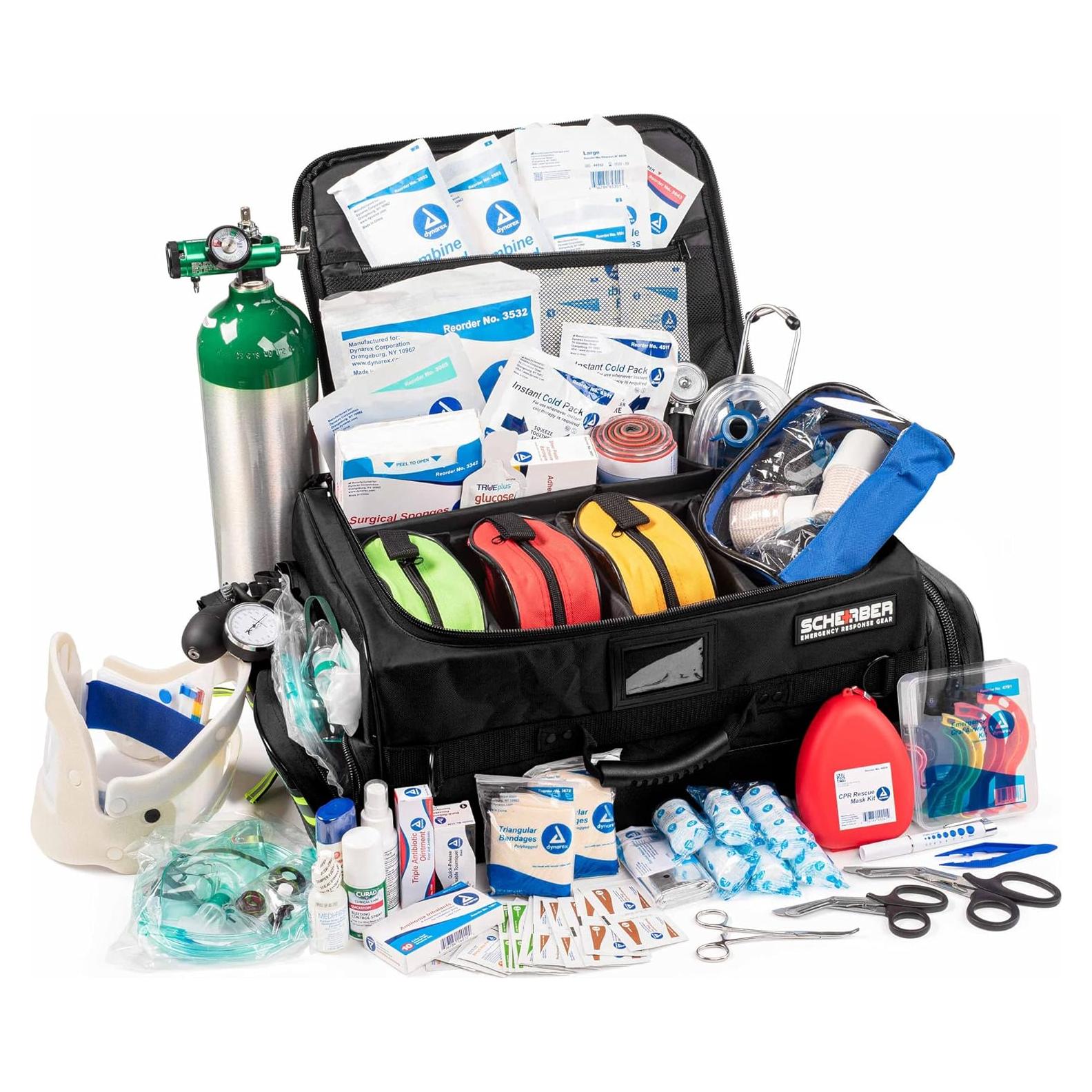 Kit de Trauma Profesional Scherber EMT con 260 Suministros